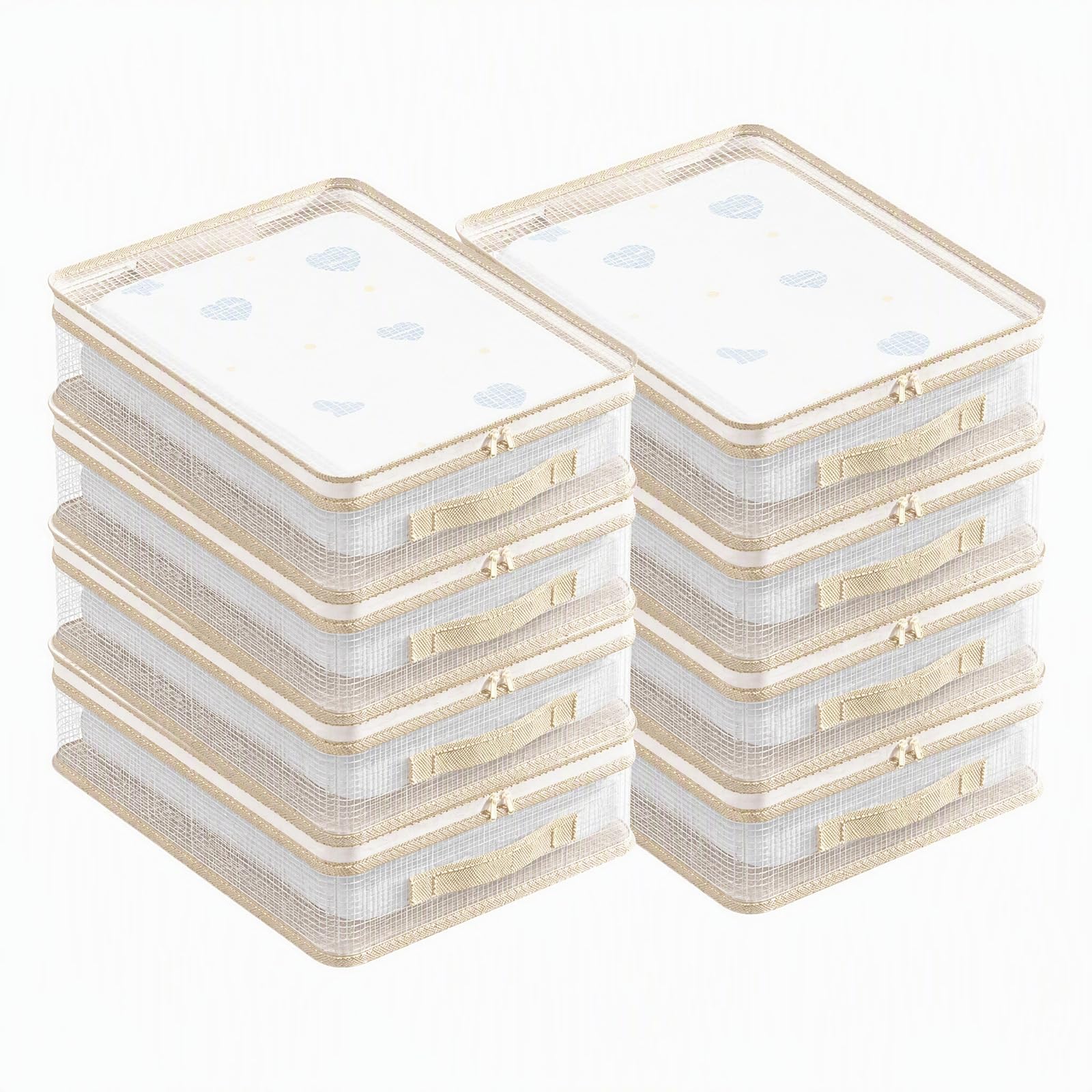 8 Pack Bedding Storage, Clear Storage Bags with Handles