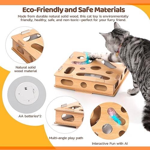 Miniatura 4 de Juguete de rompecabezas para gatos, juguetes interactivos para gatos, juguete de bola de gatito con laberinto de fieltro suave, caja de rompecabezas