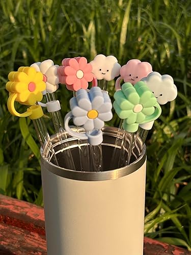 Miniatura 6 de Stanley - 8 fundas para popote de silicona de 0.4 pulgadas de diámetro, para vaso Stanley de 30 y 40 onzas, tapas para popote en forma de flor y