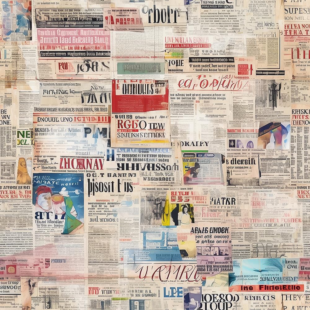18"x236" Vintage Newspaper Creative Modern Peel and Stick Self Adhesive Wallpaper Removable Contact Paper Stick on Easy Peel Off Wall Paper for Kitchen Bedroom Bathroom Renter