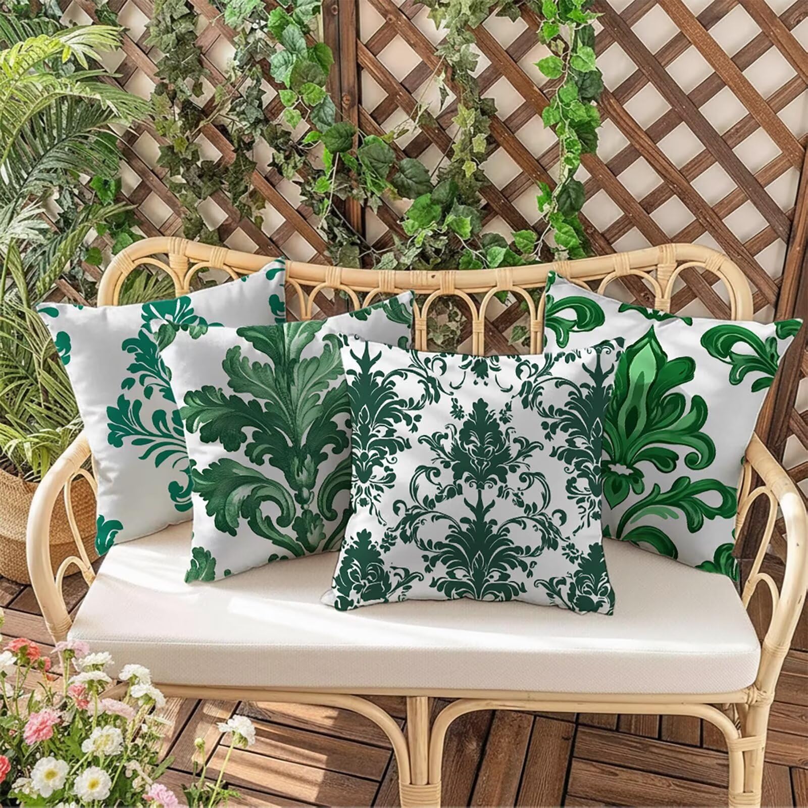 Kissenbezug 65 x 65 Outdoor Kissenbezug 65 x 65cm Doppelseitiger Druck Blau Deko Sofakissen Bezug Ländlich Quadrat Kopfkissen Bezug für Frühling Sofa Bett Deko, Geschenke für Frauen (Samt) BZ-15495