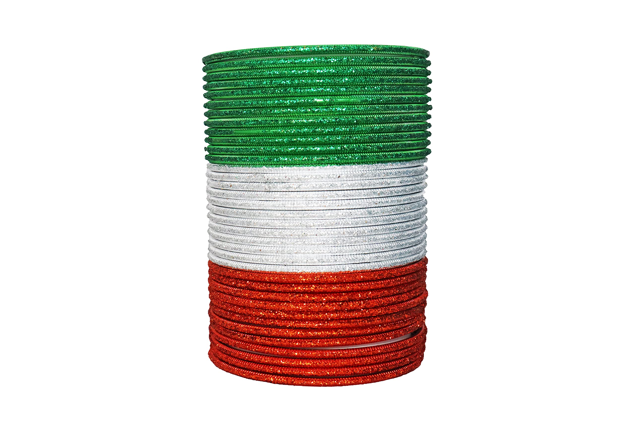 Fullos Beauty� Brass Made Plain Bangles Tiranga Color/Indian Flag Color Bangles for Women | Bangles for Girls