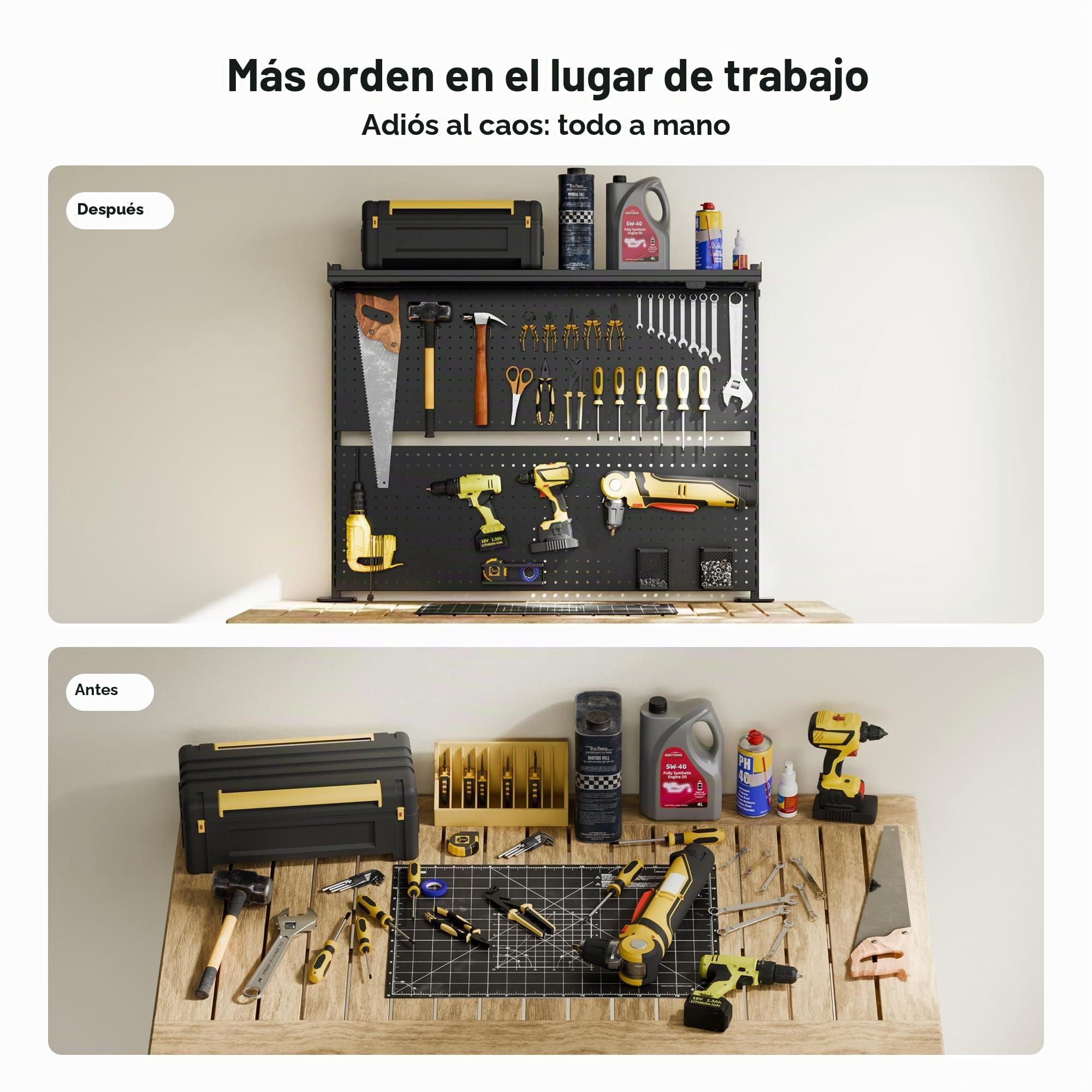 EUREKA ERGONOMIC Tablero de clavijas de escritorio, tablero de clavijas de acero con soporte para monitor doble, accesorios de escritorio de computadora para oficina, panel de privacidad para