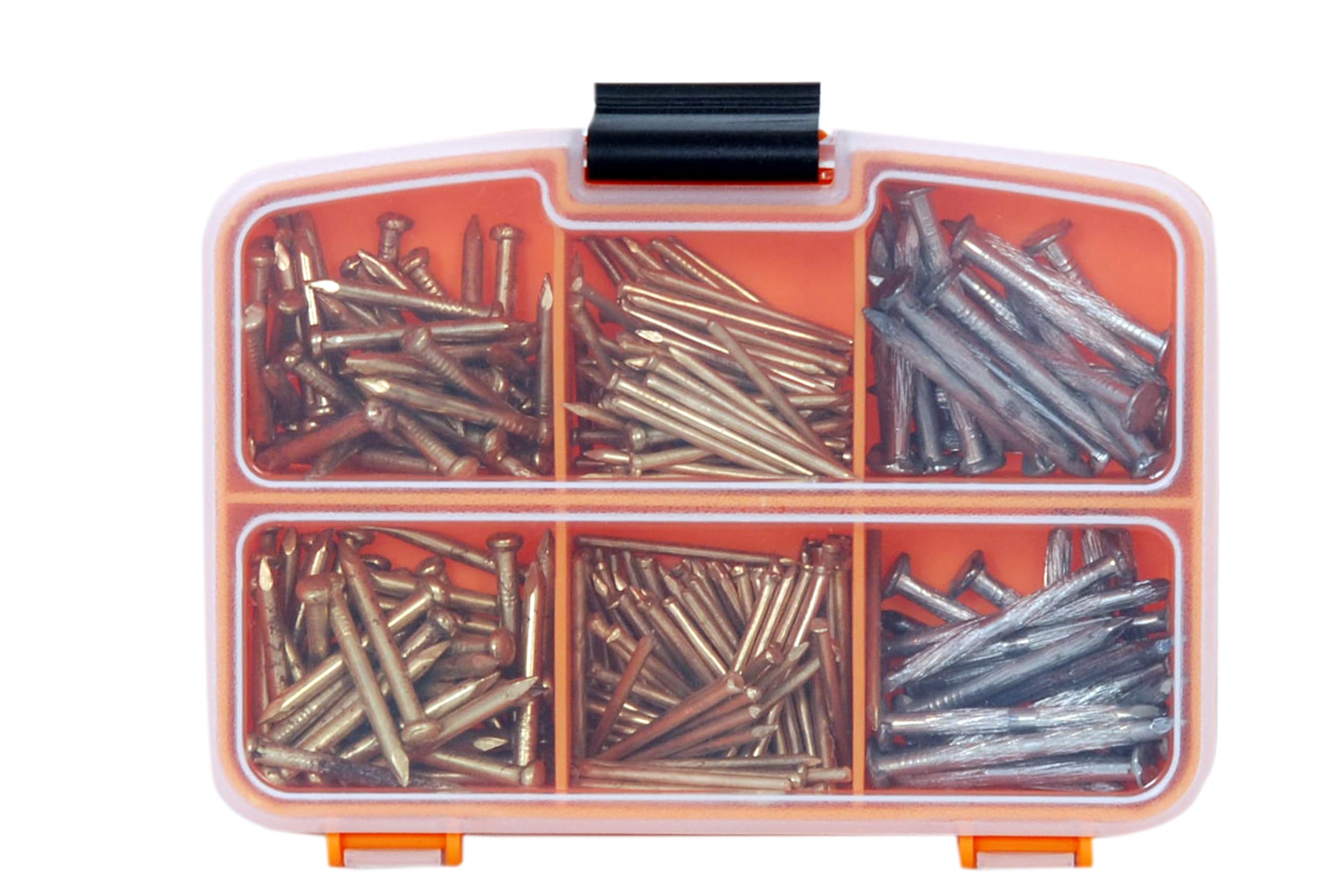 Netzerkoz set 260 chiodi in cemento - 3 tipi di chiodi in acciaio per cemento, mattoni, intonaco, legno, pareti e parquet, assortimento con scatola di immagazzinaggio