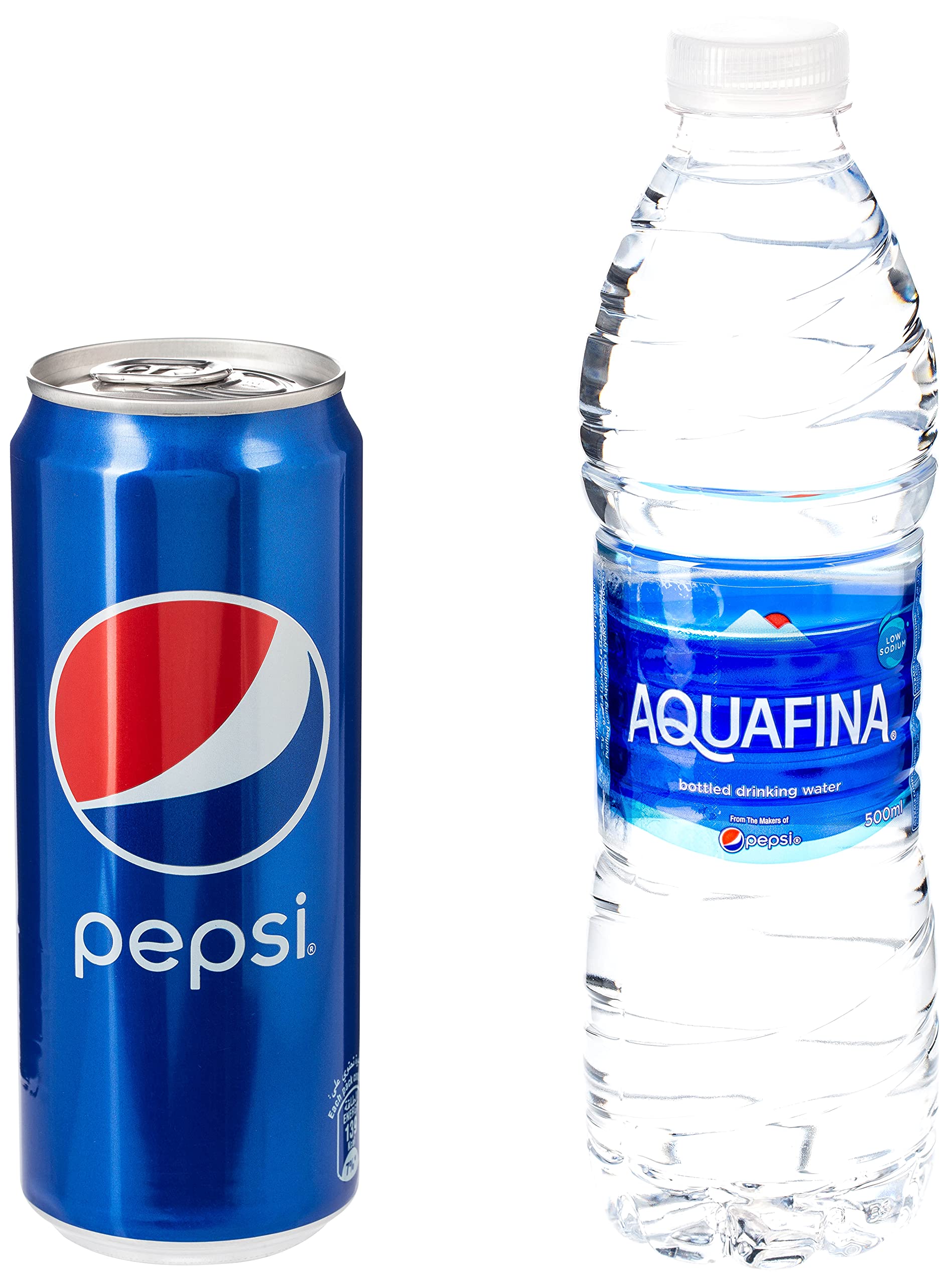 Pepsi Carbonated Soft Drink Cans, 330 ml x 6 + Aquafina, 500 ml x 6 Buy Online in United Arab