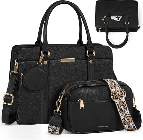 Set Borse Donna Rainsmore 3 Pezzi - Borsa Tote, Tracolla E Portamonete In Pelle PU, Multifunzione, Elegante Per Lavoro E Tempo Libero
