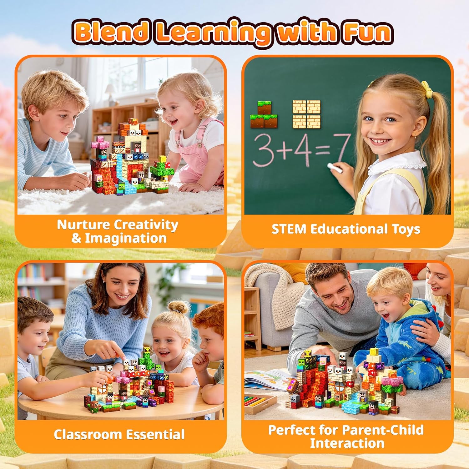 Magnetic Building Blocks for Kids Ages 3+, 200PCS 0.8 Inch Magnetic Blocks, Magnetic Cubes Toys, STEM Educational Stacking Blocks for Boys Girls, Perfect Holiday Birthday Gift(51 Unique Patterns)
