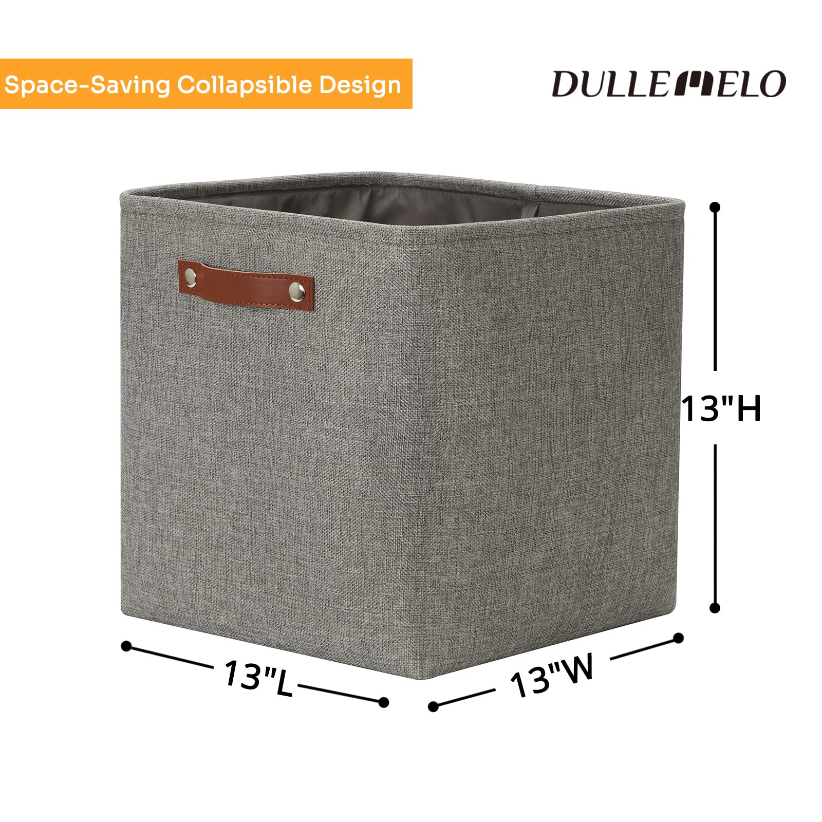 DULLEMELO Cajas de almacenamiento en forma de cubo, cestas de tela de 33 cm para organizar y almacenar el hogar, cestas de regalo apilables vacías para guardería, ropa, juguetes, almacenamiento de