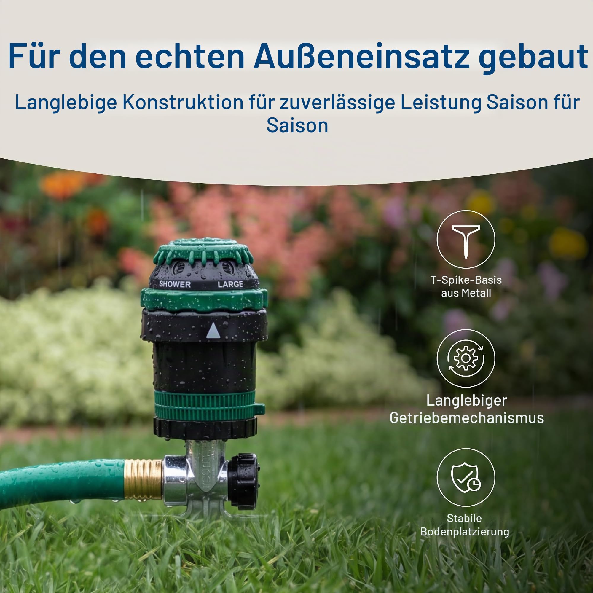 Orbit 58573N H2O-6 Getriebe-Sprinkler, Spike B 58573, grün