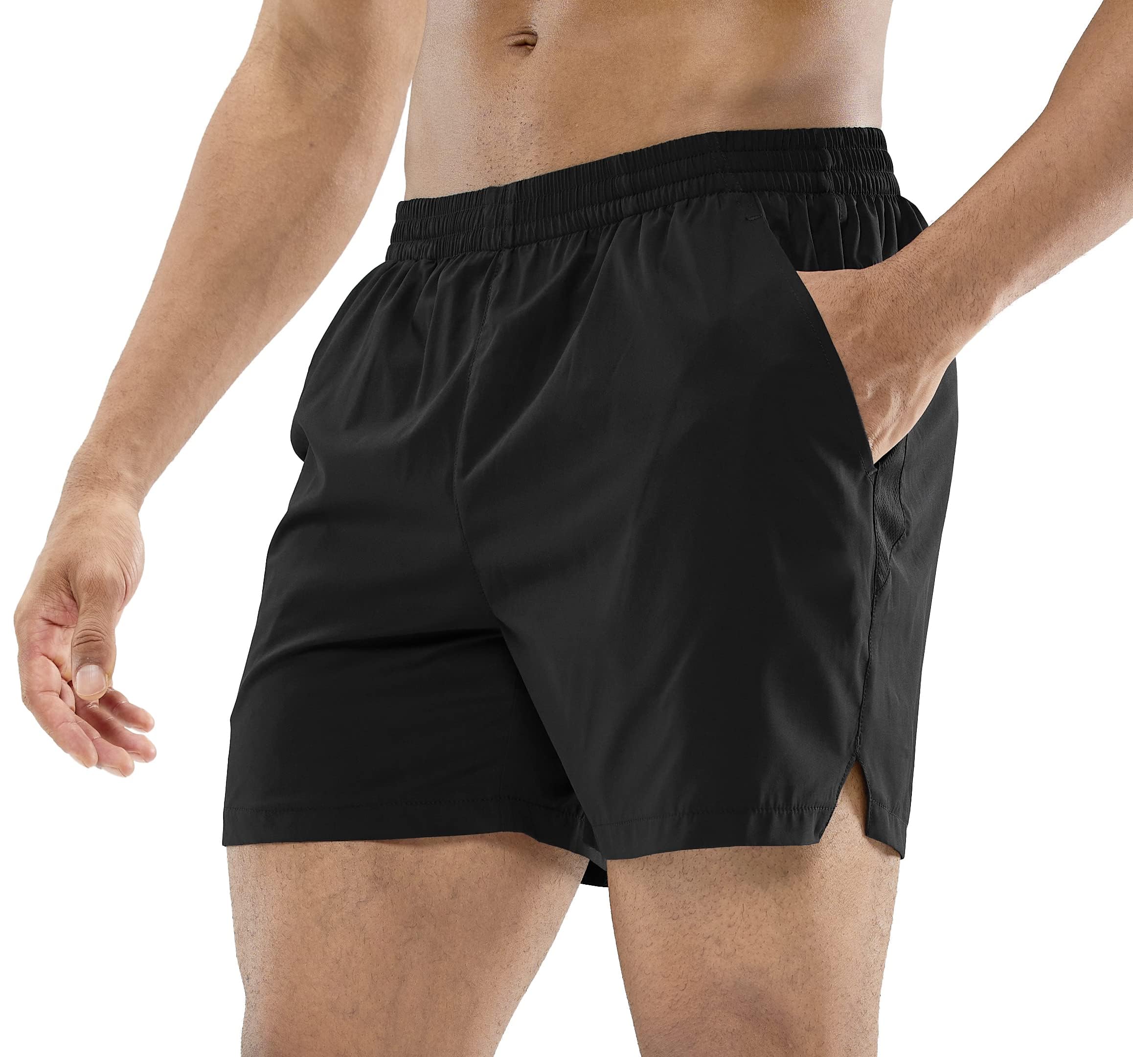 MIER Men's 5 Inch Inseam Running Shorts, Quick-Dry with Pockets