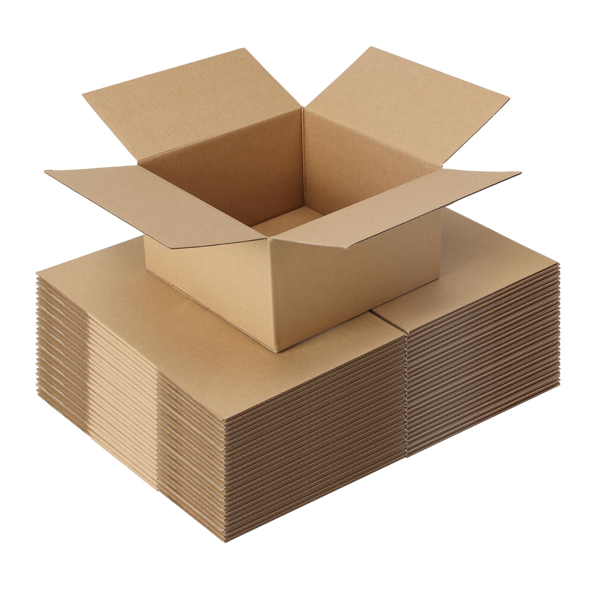 CRUGLA 25 Packs 7x7x4 Shipping Boxes for Small Business, Corrugated Cardboard Boxes Bulk for Shipping Packing Mailing