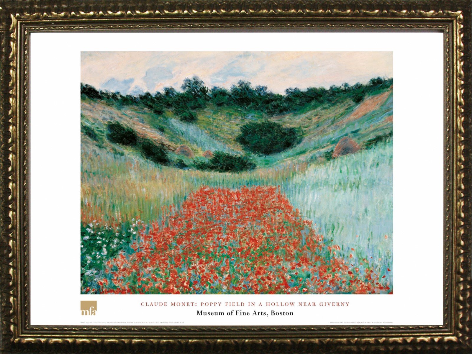 Poppy Field in a Hollow near Giverny byクロード・モネ32 x 24アート