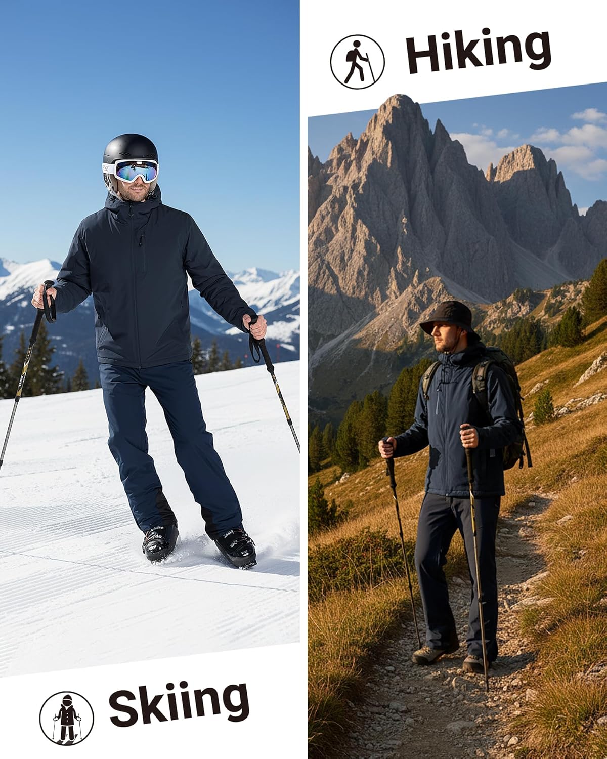 33,000ft Mens Warm Winter Jacket Hooded Lightweight Puffer Jacket Water Resistant Windproof Insulated Coats - Image 7