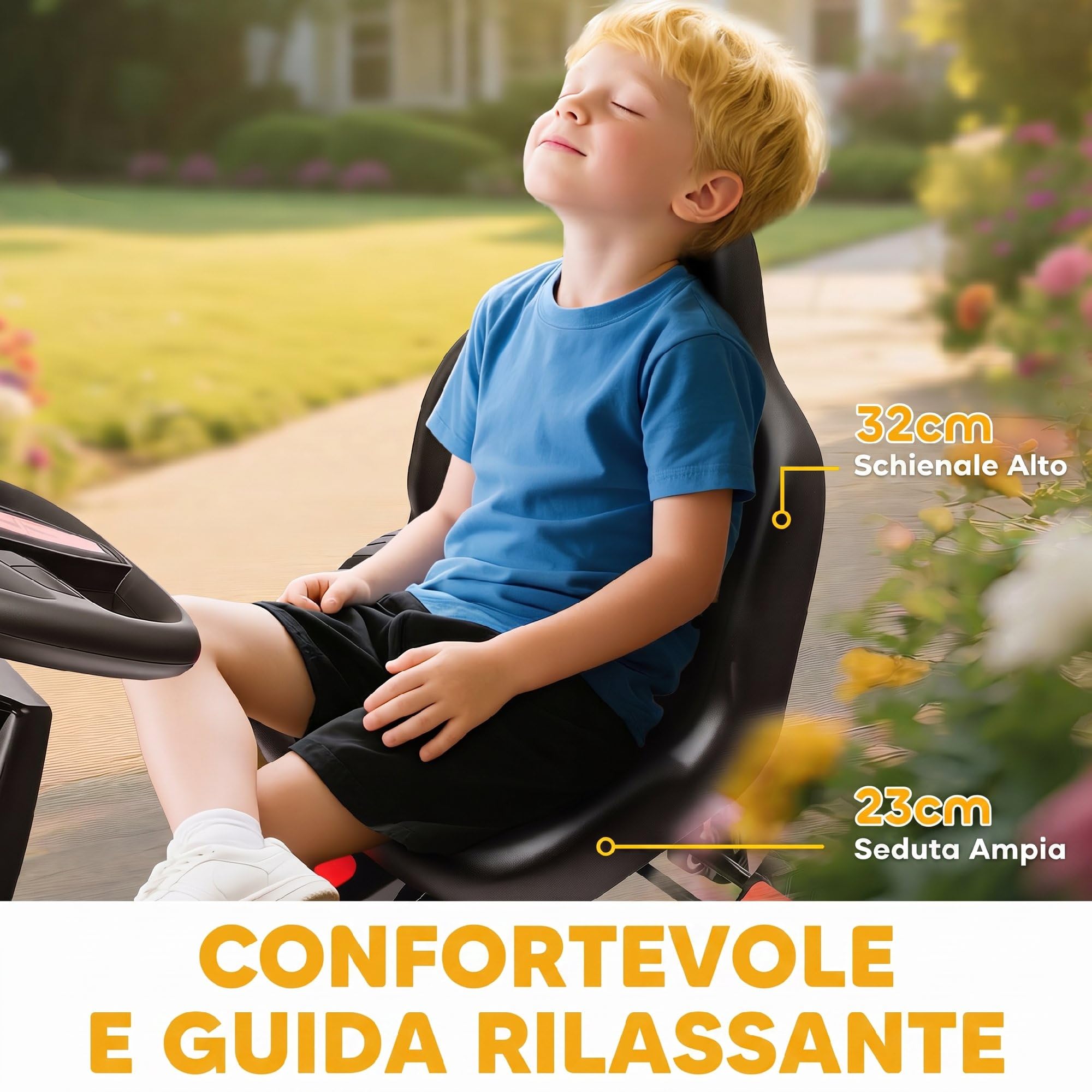 AIYAPLAY Go Kart a Pedali per Bambini 3-6 Anni 50kg con Marcia Avanti Rosso | Veicolo a Pedali per Bambini, Avanti, Retromarcia, Portabicchieri, Ruote in EVA Antiscivolo