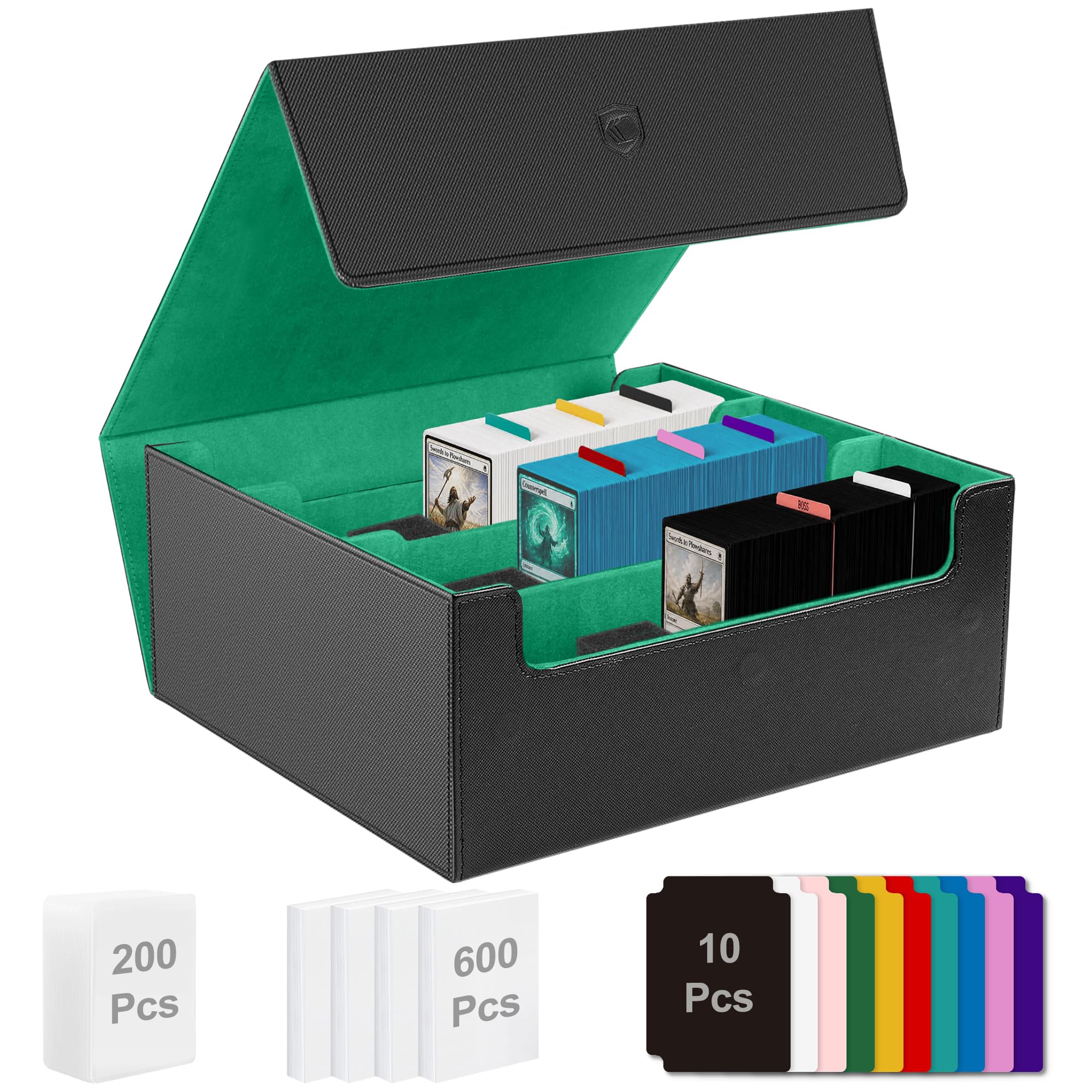 Card Deck Box for Trading Cards, Holds 1800+ Sleeved Card, Magnetic Closure
