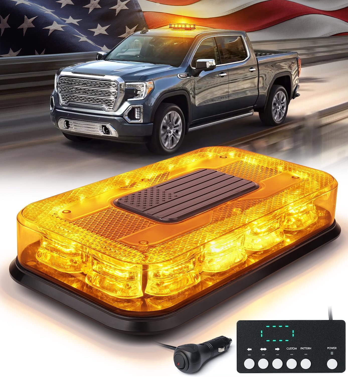 LUMENIX Amber 72 LED Roof Top Strobe Beacon Lights