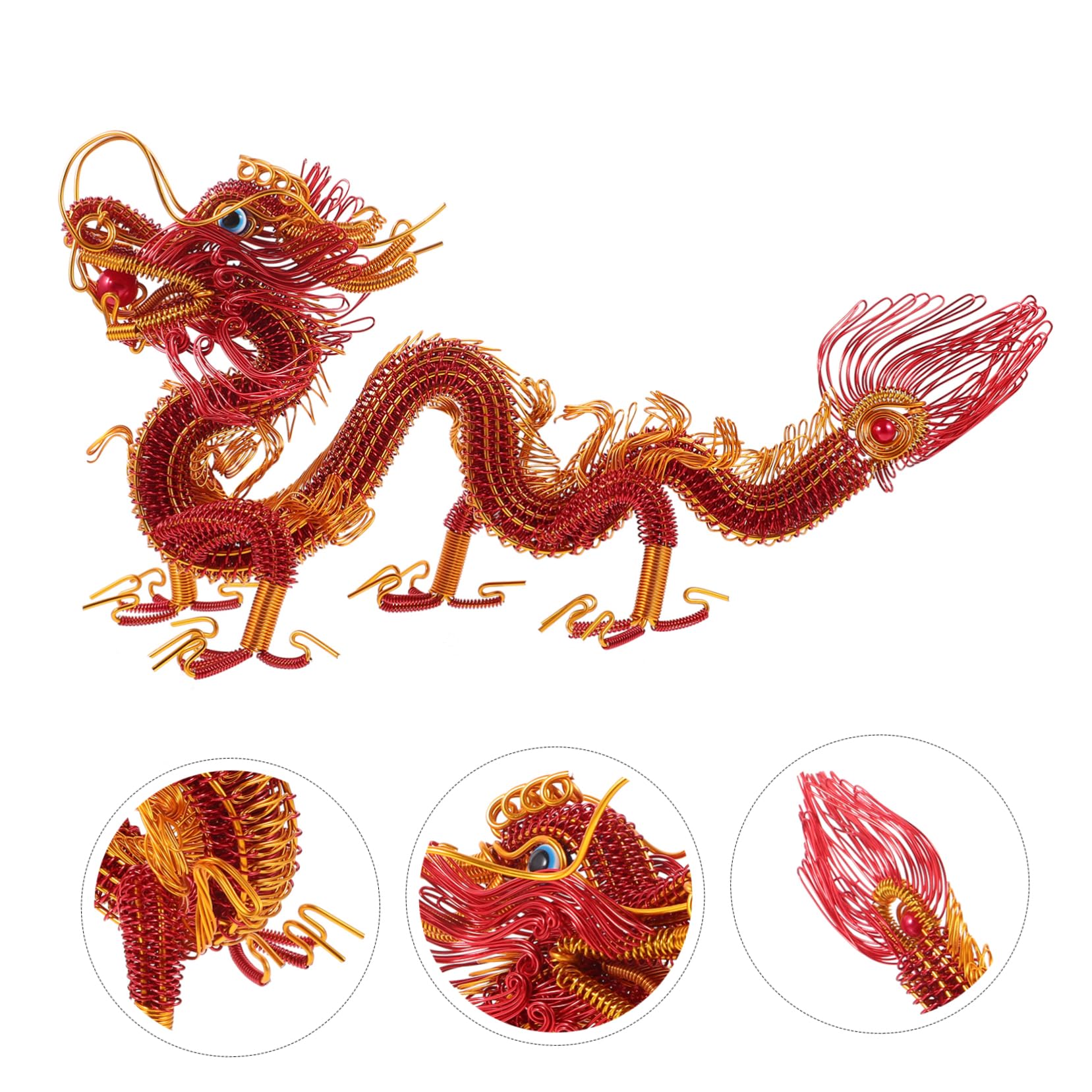 日本のドラゴンアート装飾品 雑貨 装飾品 龍の 年 ギフト アルミワイヤー ドラゴン 手 色付き DIY