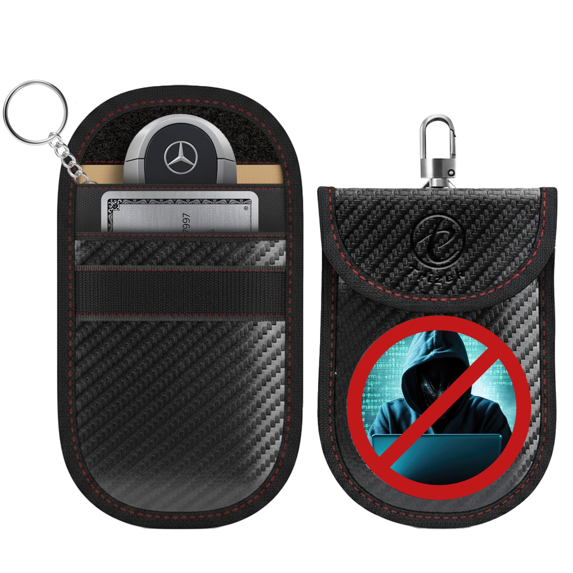 Trizek Faraday Key Fob Pouch, RFID Signal Blocking Faraday Bag for Car Keys, Anti-Theft Protector, Signal Blocker Case, RFID Shielded Key Holder