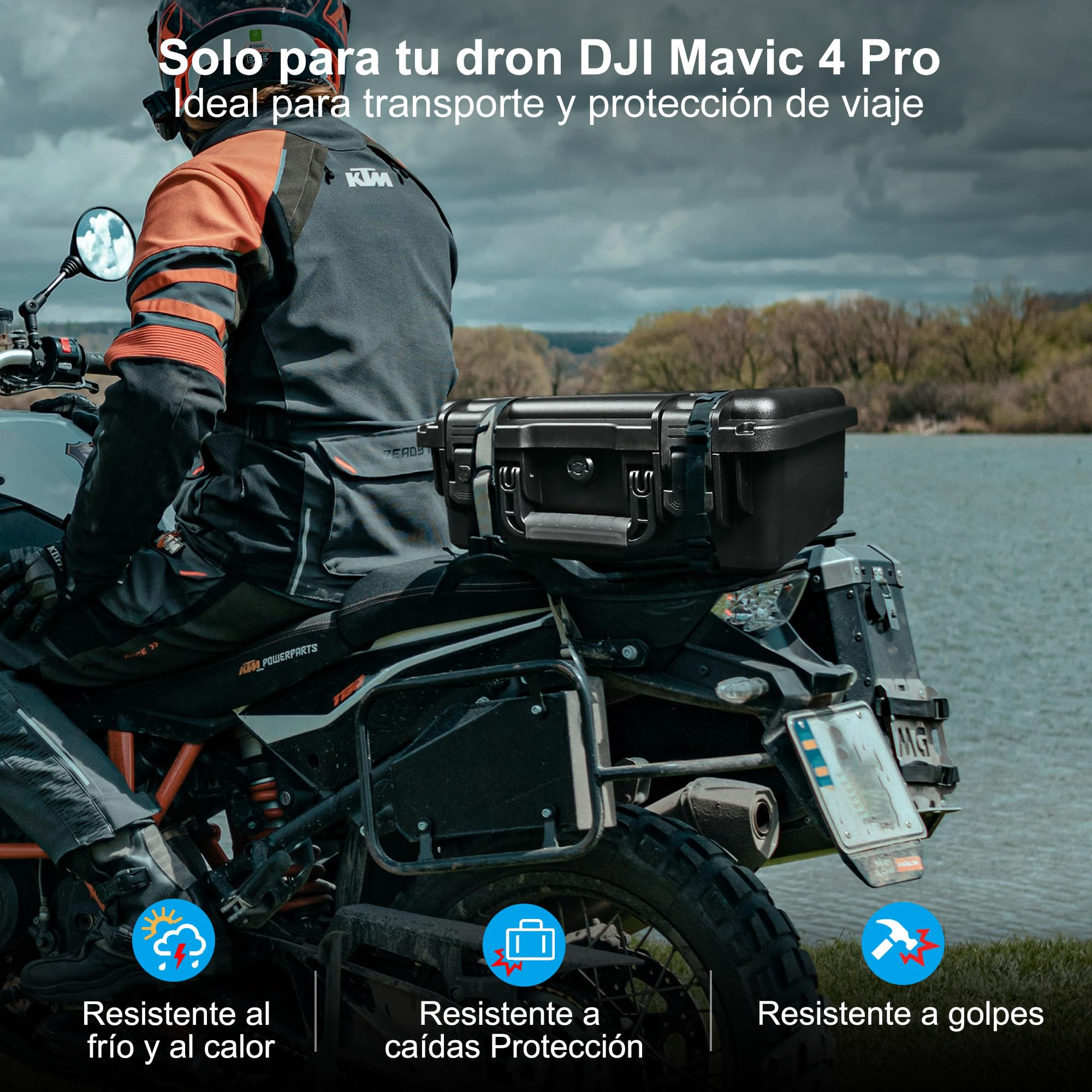 Lekufee Funda rígida impermeable para dron DJI Mavic 4 Pro, Creator Combo, Fly More Combo, DJI RC Pro 2/RC 2, batería (7 piezas), hub de carga y otros accesorios (solo funda)