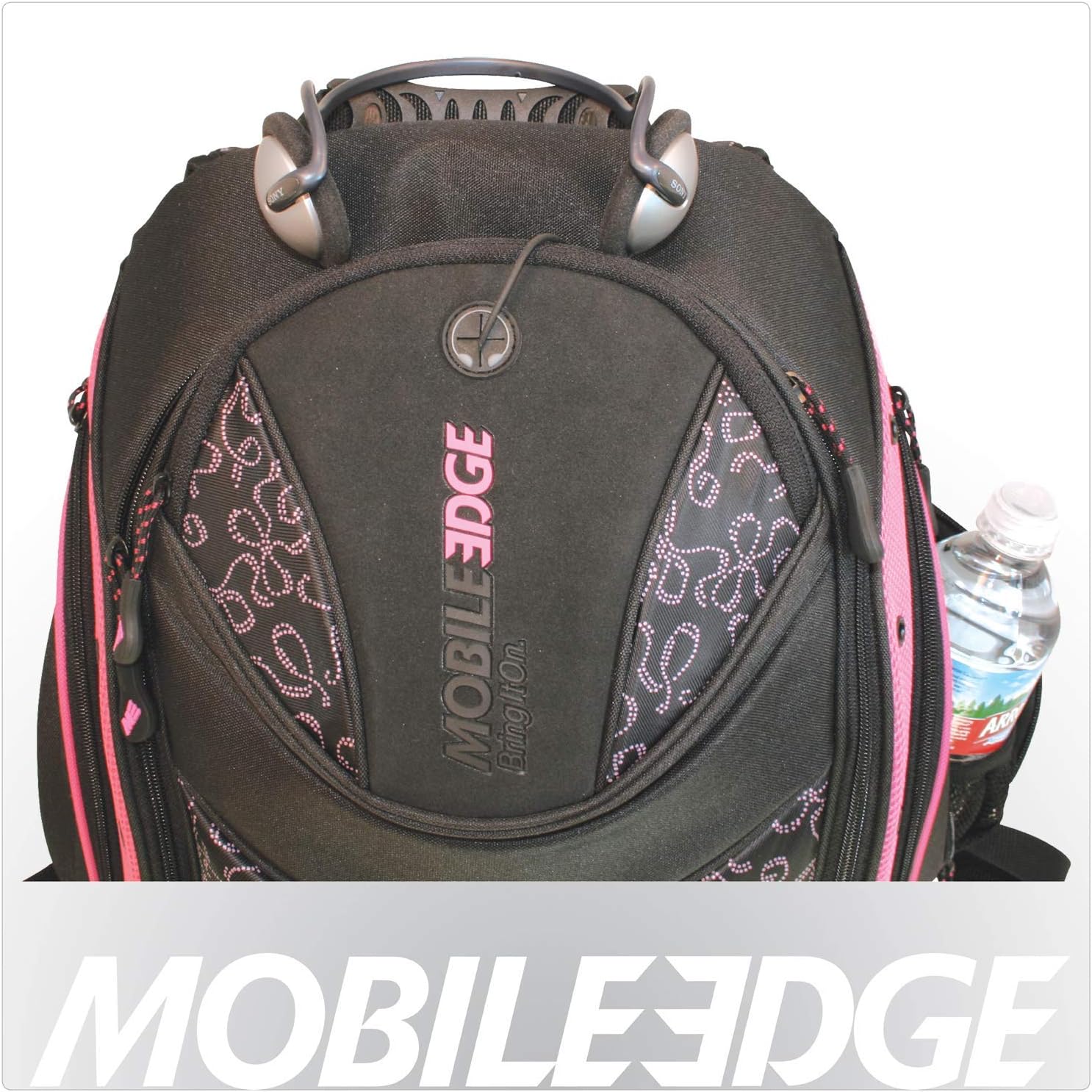Flash Sale Buy 1 get 1 Mobile Edge Women's Express Laptop Backpack 16 Inch Pc, 17 Inch Mac Black with Pink Ribbons Students Mebpex1, One Size