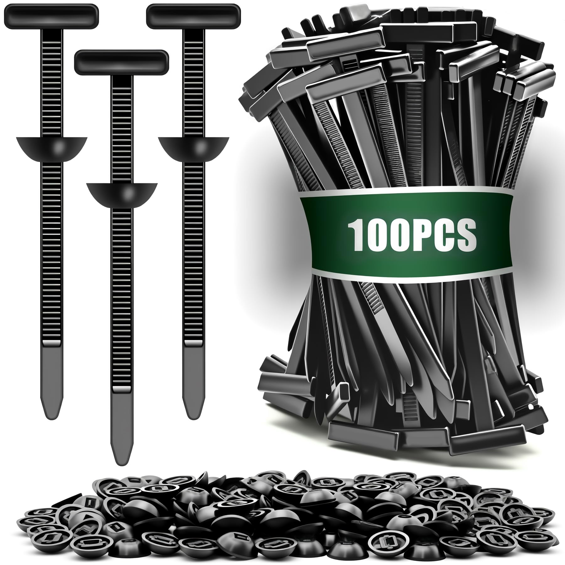 Nylon Universal Cable Tie Buckle -Clip Zip Ties for Car Repairs-100PCS-image-27