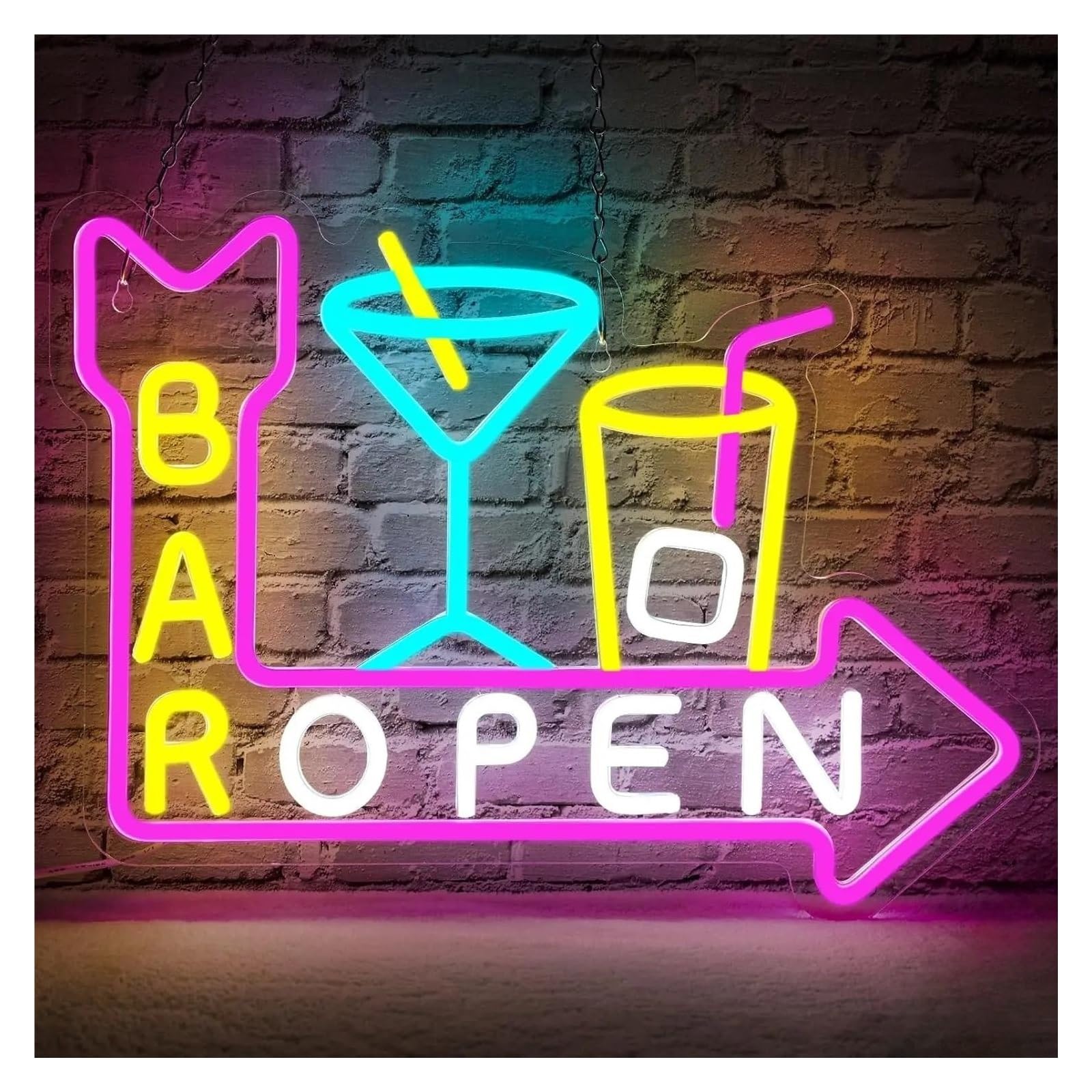 LEMST Sign Lamp Beer Bar Neon Signs USB Powered Bar Open Neon Lights Suitable for Coffee Store Birthday Party Decor Commercial Signs 28cmx38cm