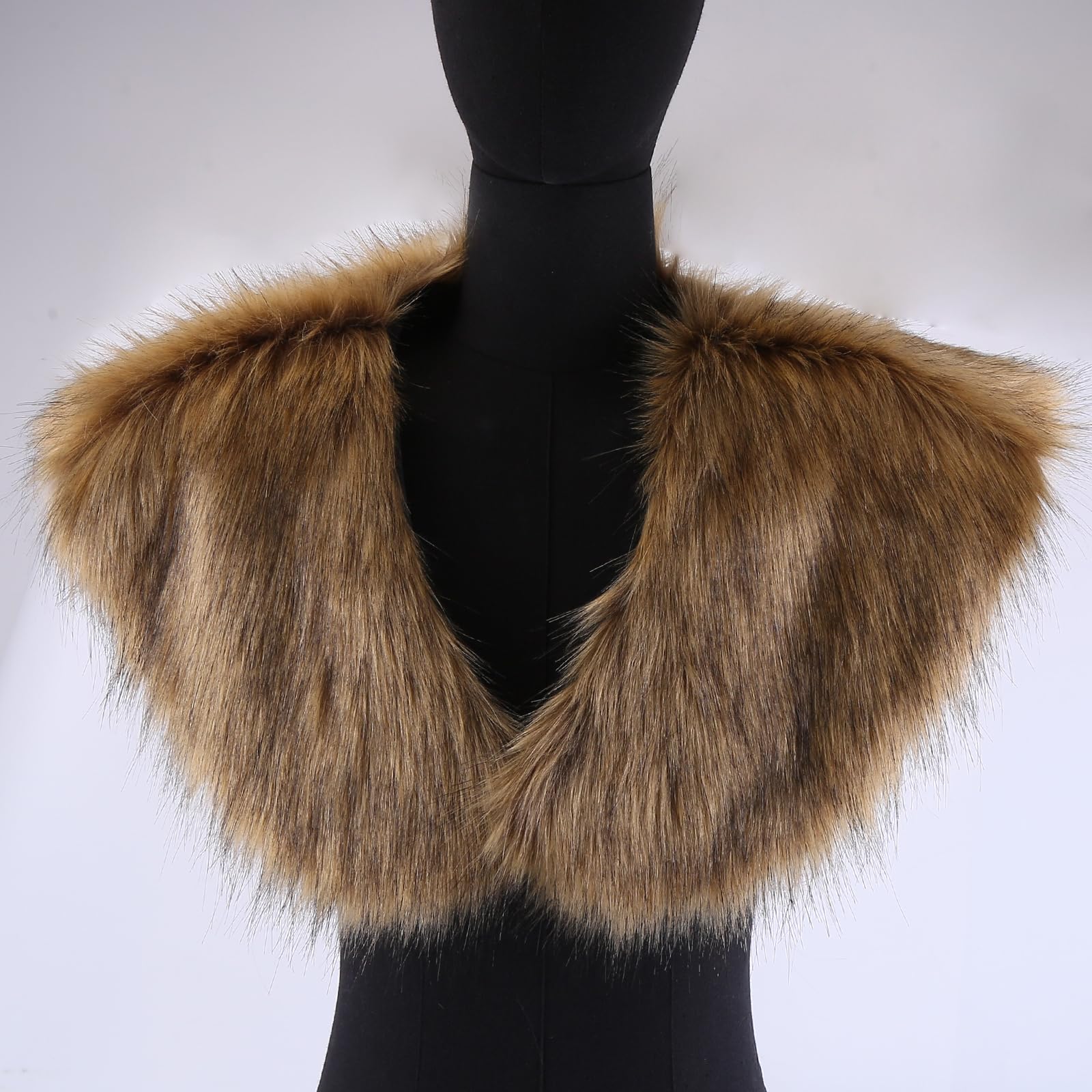Asudaro Mantello vichingo da uomo con pelliccia sintetica – collo a spalla per costume da guerriero medievale, colletto in pelliccia sintetica, guerriero vichingo, coprispalla da uomo