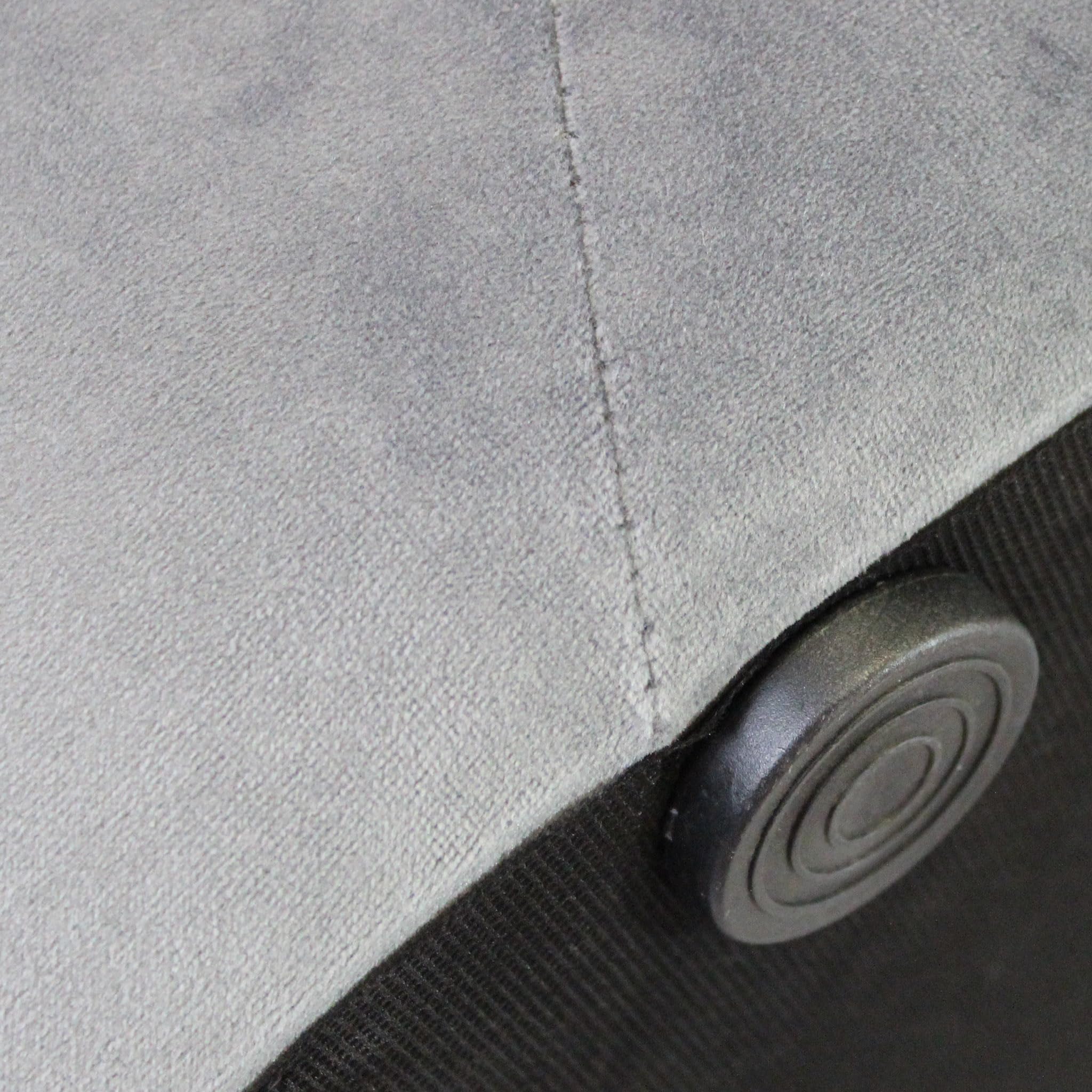 Pouf contenitore rotondo in velluto - PASCAL Grigio Scuro