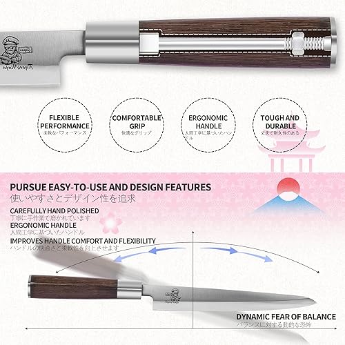 Miniatura 5 de Dexter Sashimi - Cuchillo japonés de acero para sushi de 8.2 pulgadas, cuchillo profesional de cocina Yanagiba de acero inoxidable para cocinar con