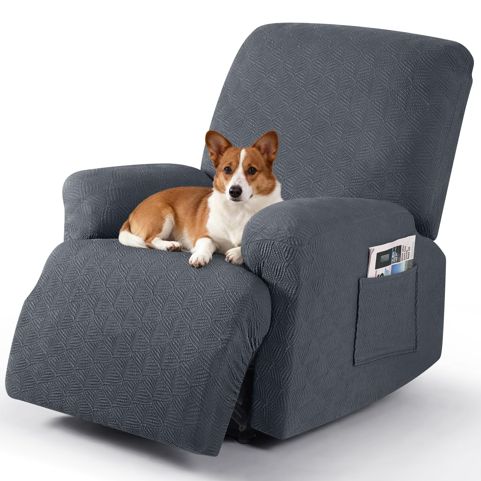 Timeles Recliner Covers Recliner Chair Covers Reclining Couch Covers Sofa Slipcovers Stretch Soft Washable (Single-Seater, Gray)