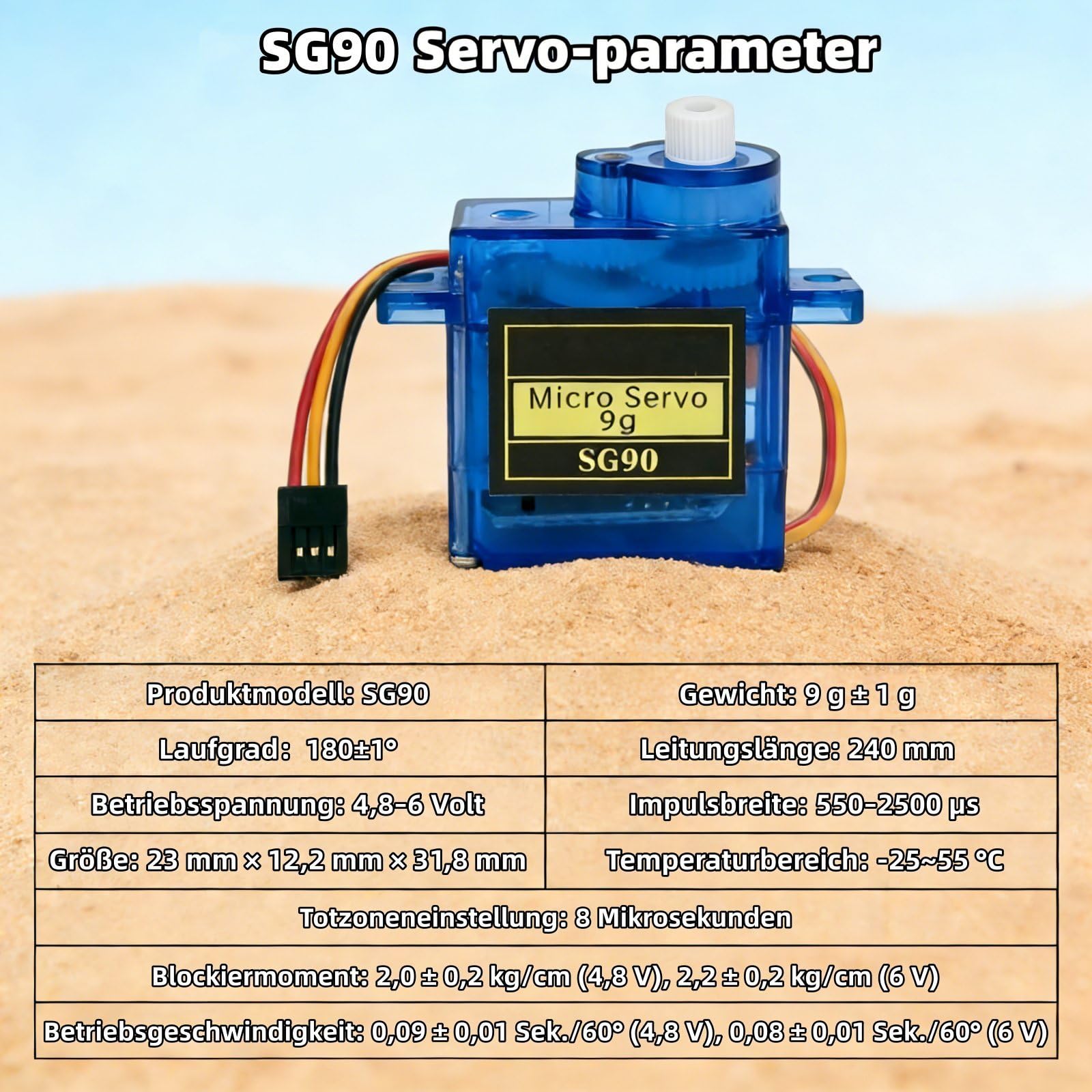 Lot de 12 mini servomoteurs 9G - Pour Arduino - Contrôle avec câble - Pour robot radiocommandé, bras, avion, hélicoptère, bateau
