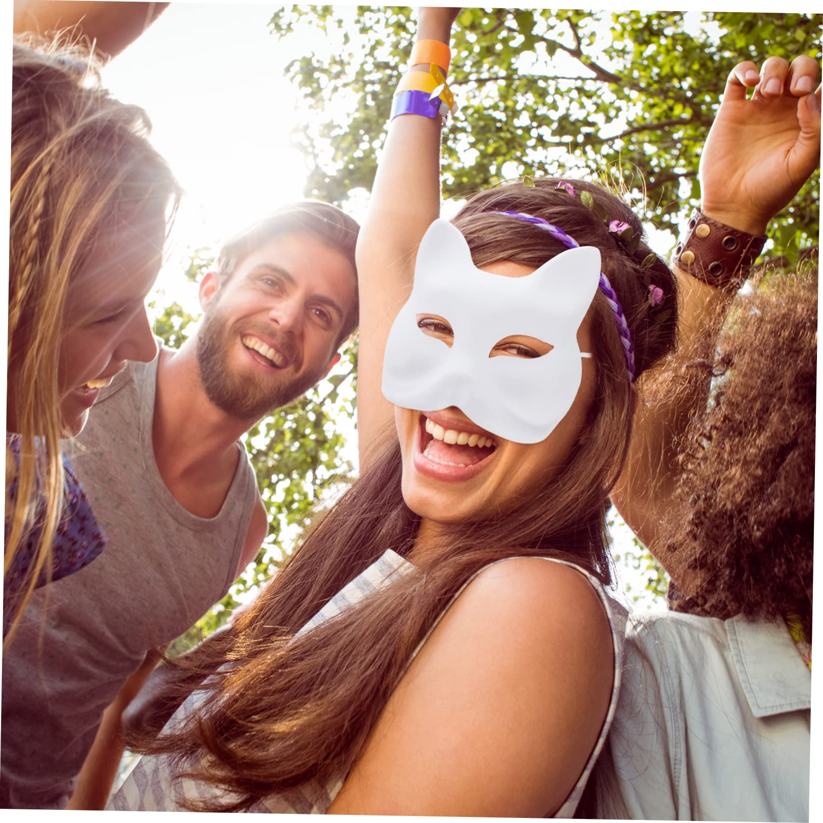VALICLUD Maschera Vuota Costume Accessori Bianchi Maschere Cosplay Di Volpe Non Verniciato Maschere Fai Da Te Non Dipinte Maschera Veneziana Animale Fai Da Te Vuoto Carta Bianca