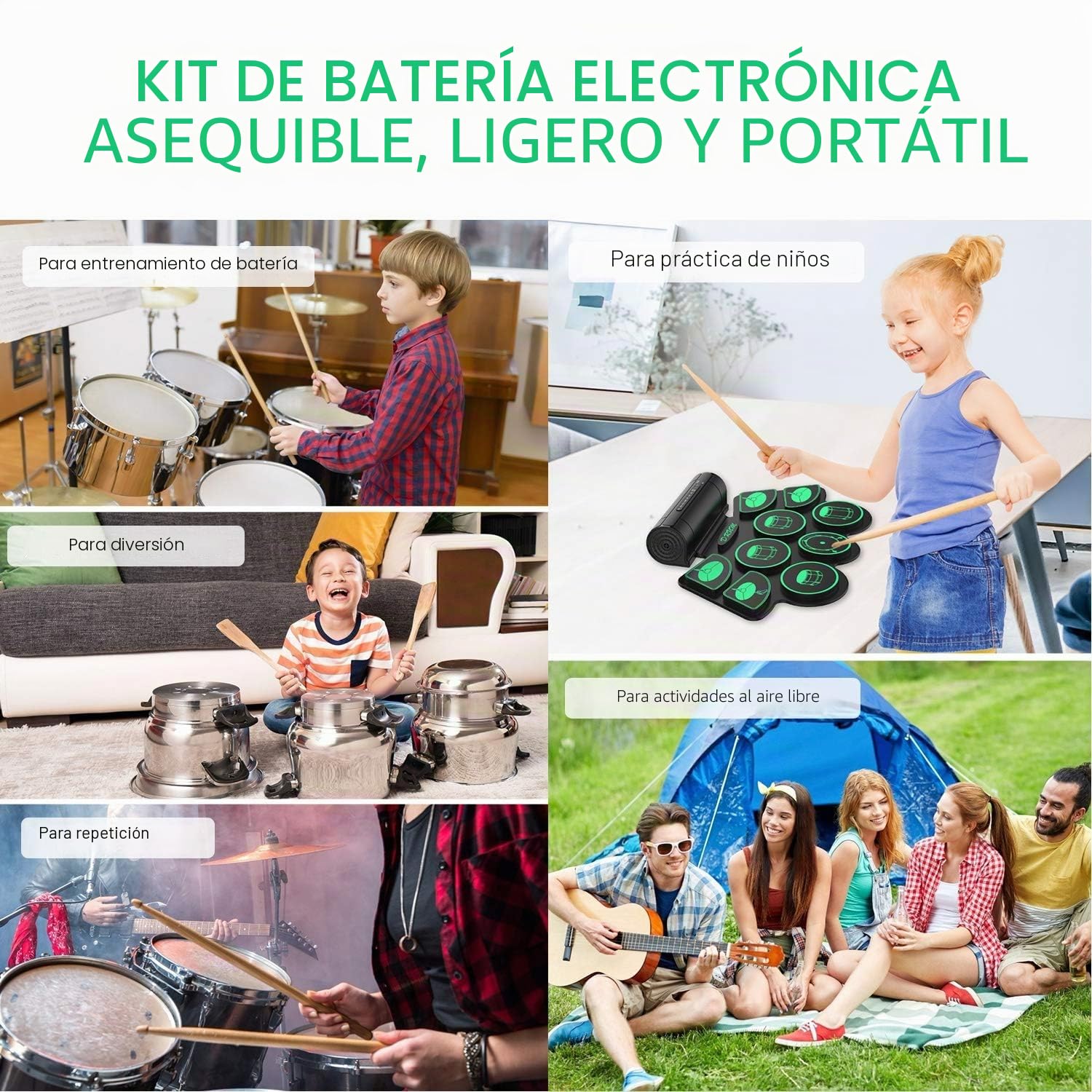Juego De Batería Electrónica Drum Warmfunn