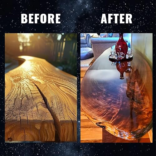 Miniatura 6 de Resina epoxi transparente, resina apta para alimentos para manualidades, mesa de bar, madera, arte, joyas, resina súper brillante para fundición,