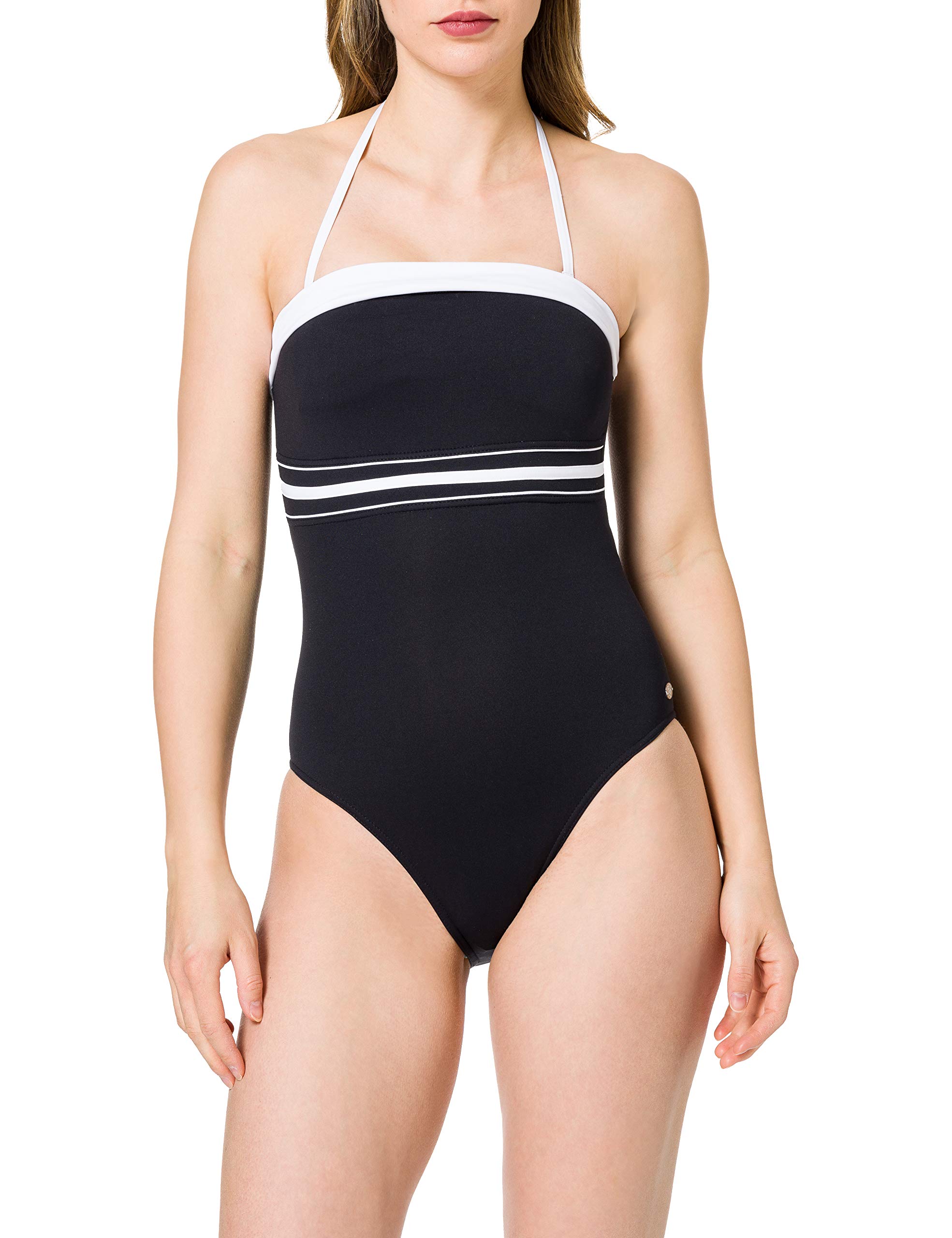 Haute pression A1009, Maillot de Bain Une pièce Femme, (Noir/Blanc), FR: 46B (Taille Fabricant: 46)