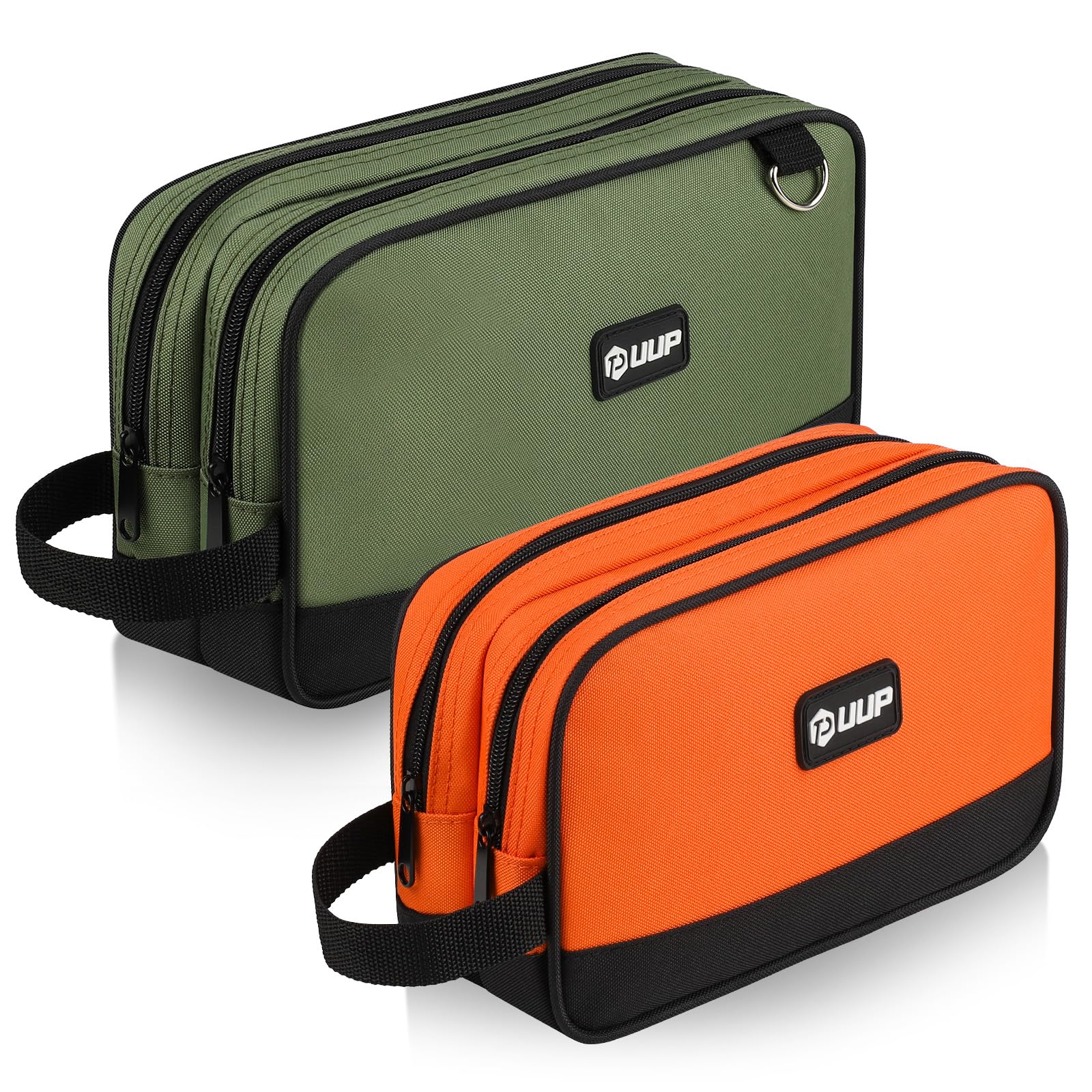 12 10" Small Tool Bag 2 Pack, Zipper Tool Pouch 2 Compartments, Utility ToolBag with Carrying Handle, Toolbox Organization, Screwdriver Storage Tool