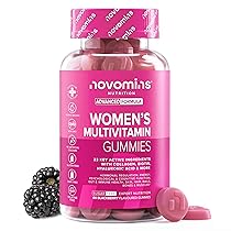 Multivitaminico Donna in Gommose con Collagene Marino e Acido Ialuronico – 23 Vitamine, Minerali, Botanici e Probiotici – Vitamina C, A, D, B, Biotina e Zinco – 60 Gommose – Novomins