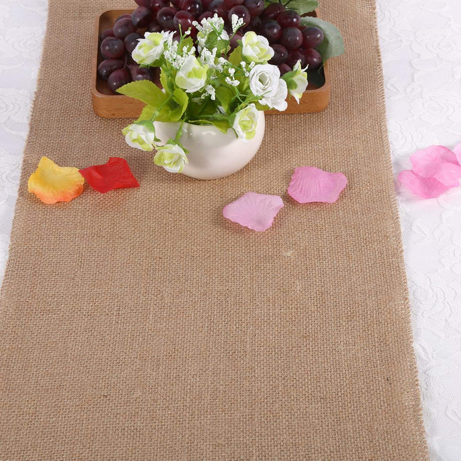 Runner Da Tavolo In Juta Naturale – Stile Rustico Vintage – 15 Cm X 2 M – Per Matrimoni E Feste