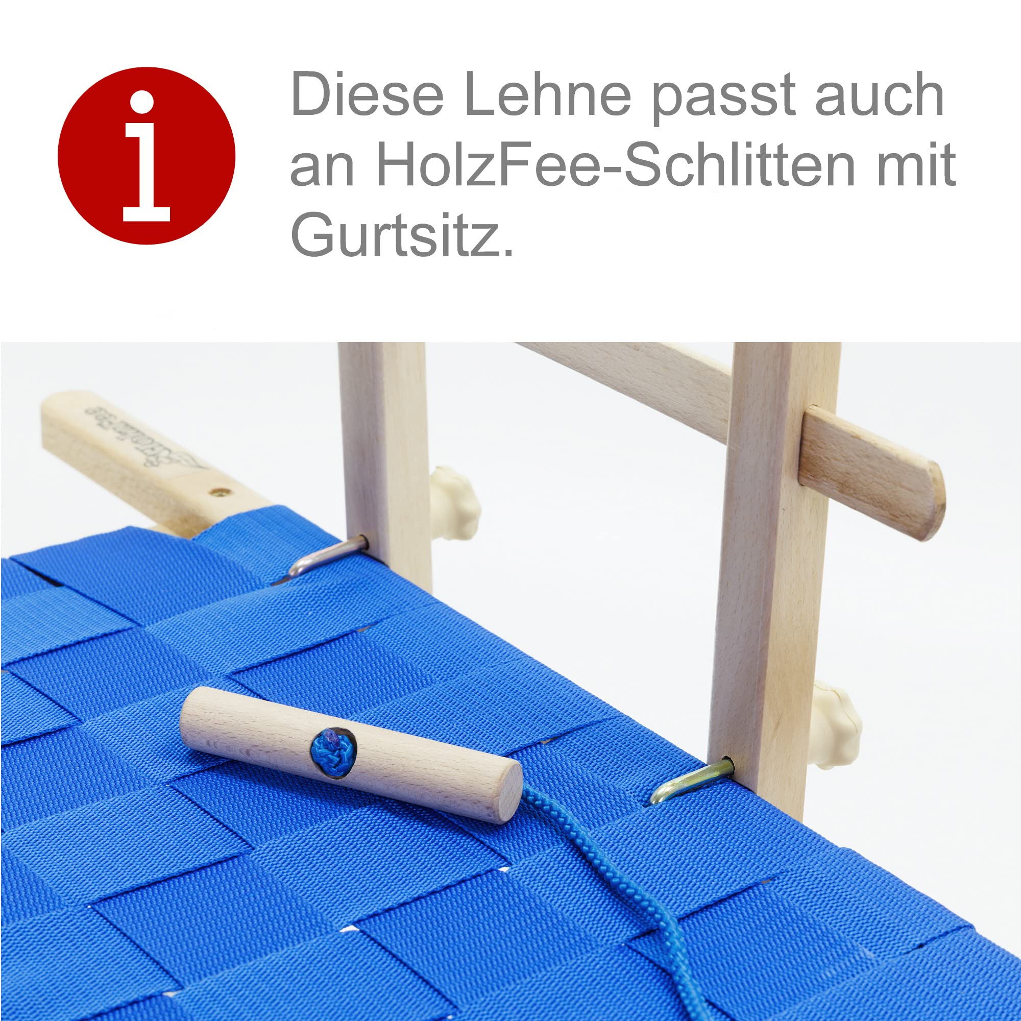 Schlitten-Zubehör-Set | Schlittenleine + Schlittenlehne | Lehne + Leine | Kinderlehne