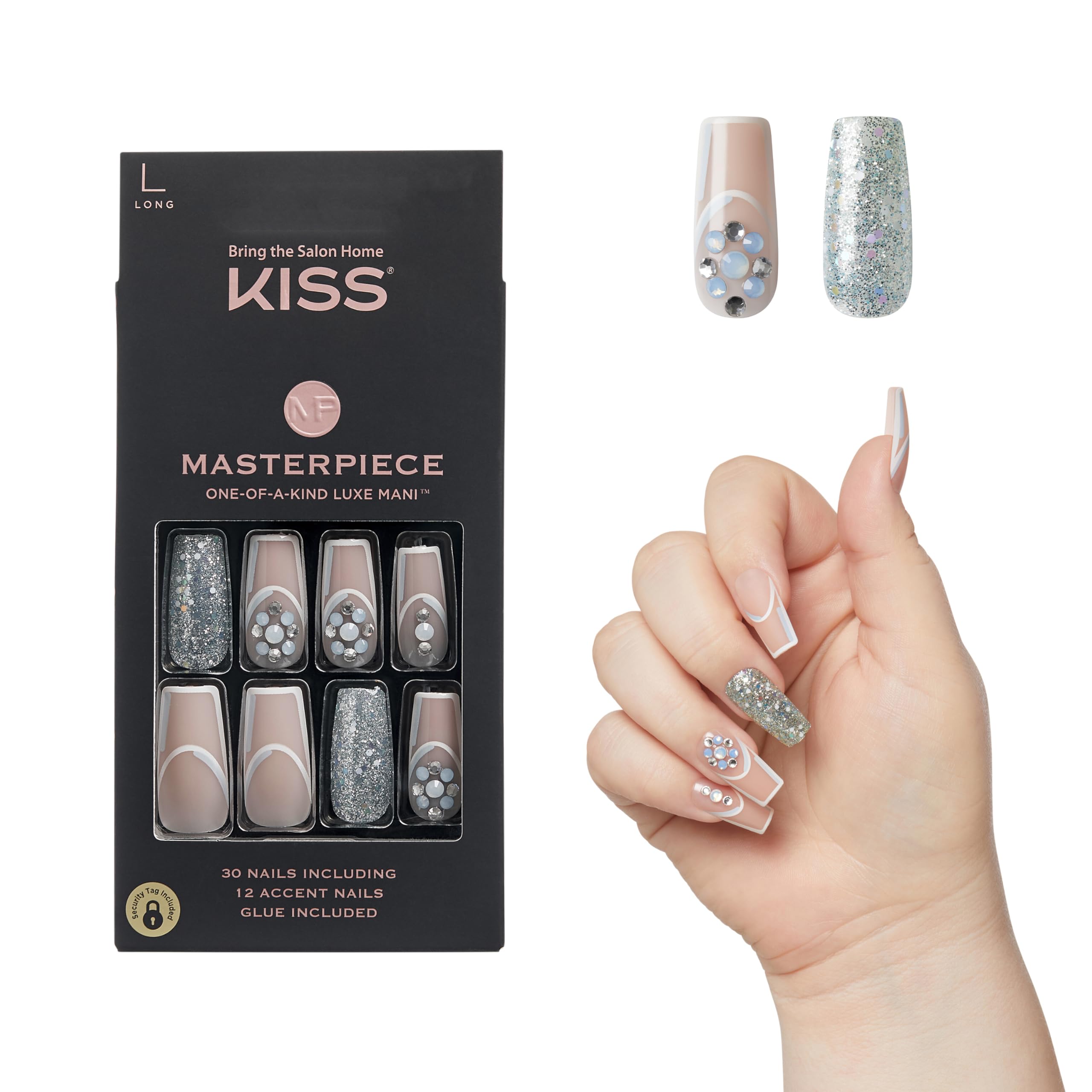 KISS Masterpiece Nails Luxury Manicure - Champagne Toast - 30 Nails