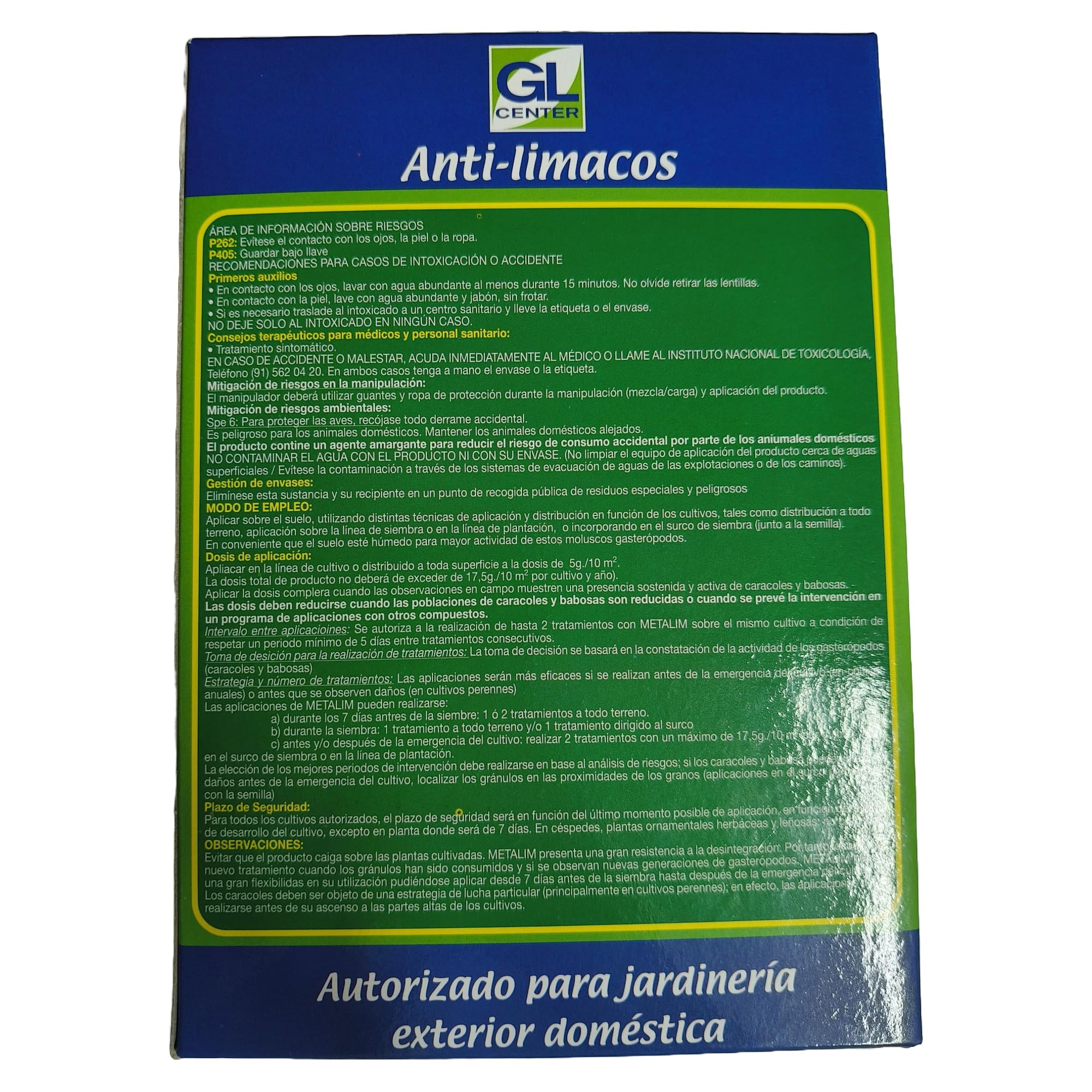 Genérico Antilimacos granulado 500gr. Anti Caracoles y babosas. Resistente a la Lluvia. Efecto Larga duracion. Listo para Usar.