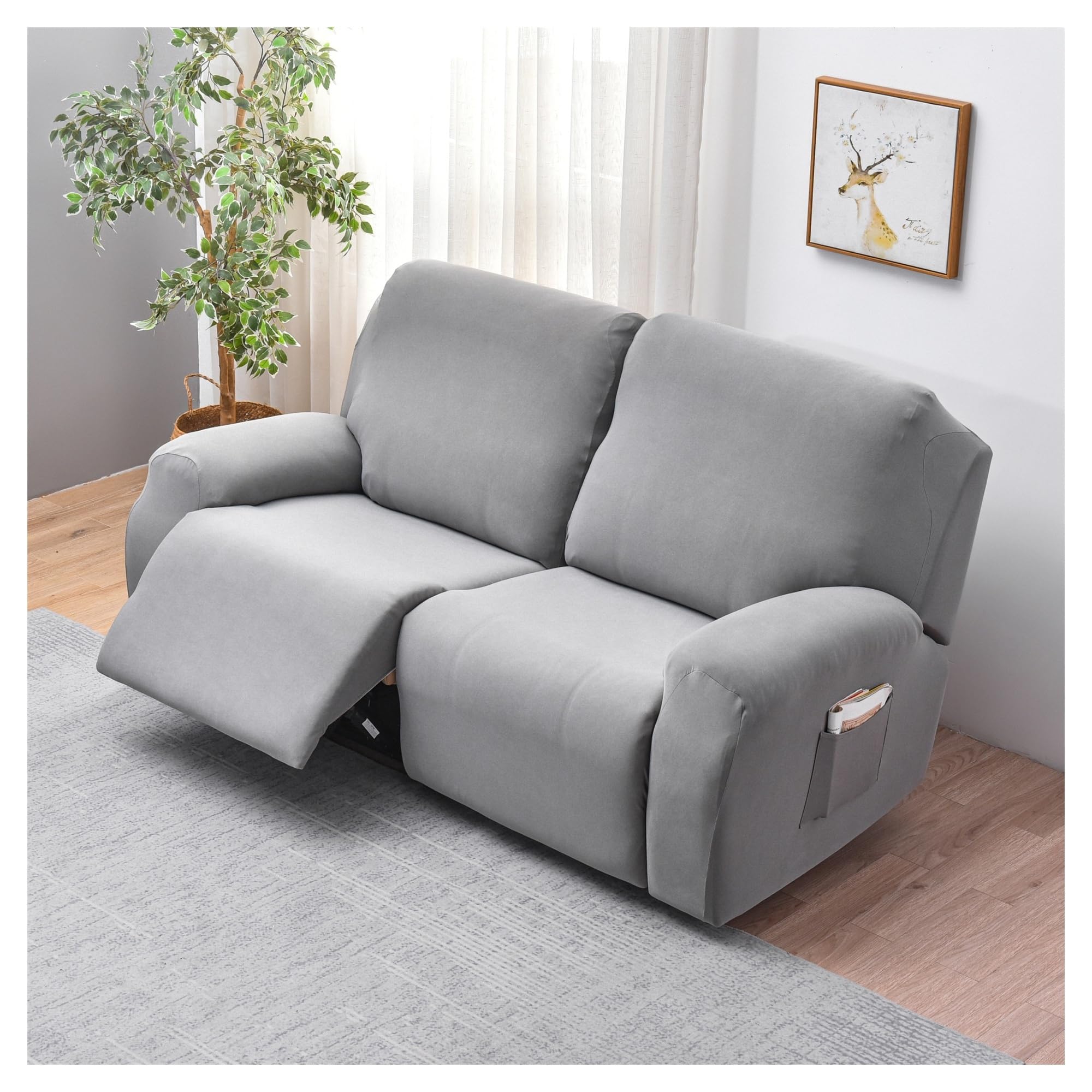 Funda De Sofá Relajante Reclinable Elástica De 2 Plazas, Funda De Sofá Relajante Reclinable Universal con Bolsillos, Funda De Silla Lavable De 6 Piezas, Fundas De Sofá De Masaje Eléctrico(#5)