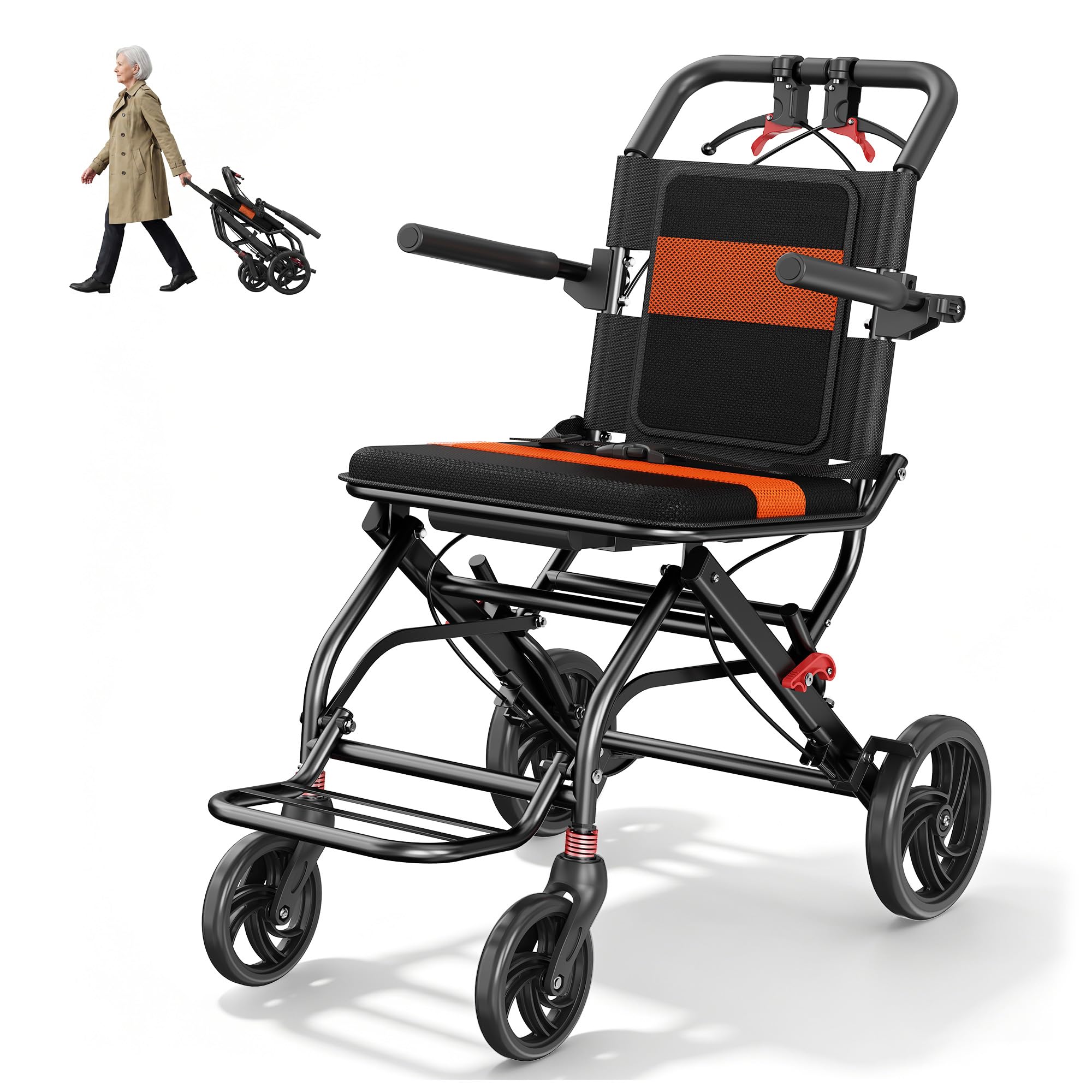 Lightweight Foldable Transport Wheelchair - FREE SHIPPING -1 Lightweight Foldable Transport Wheelchair - FREE SHIPPING -1