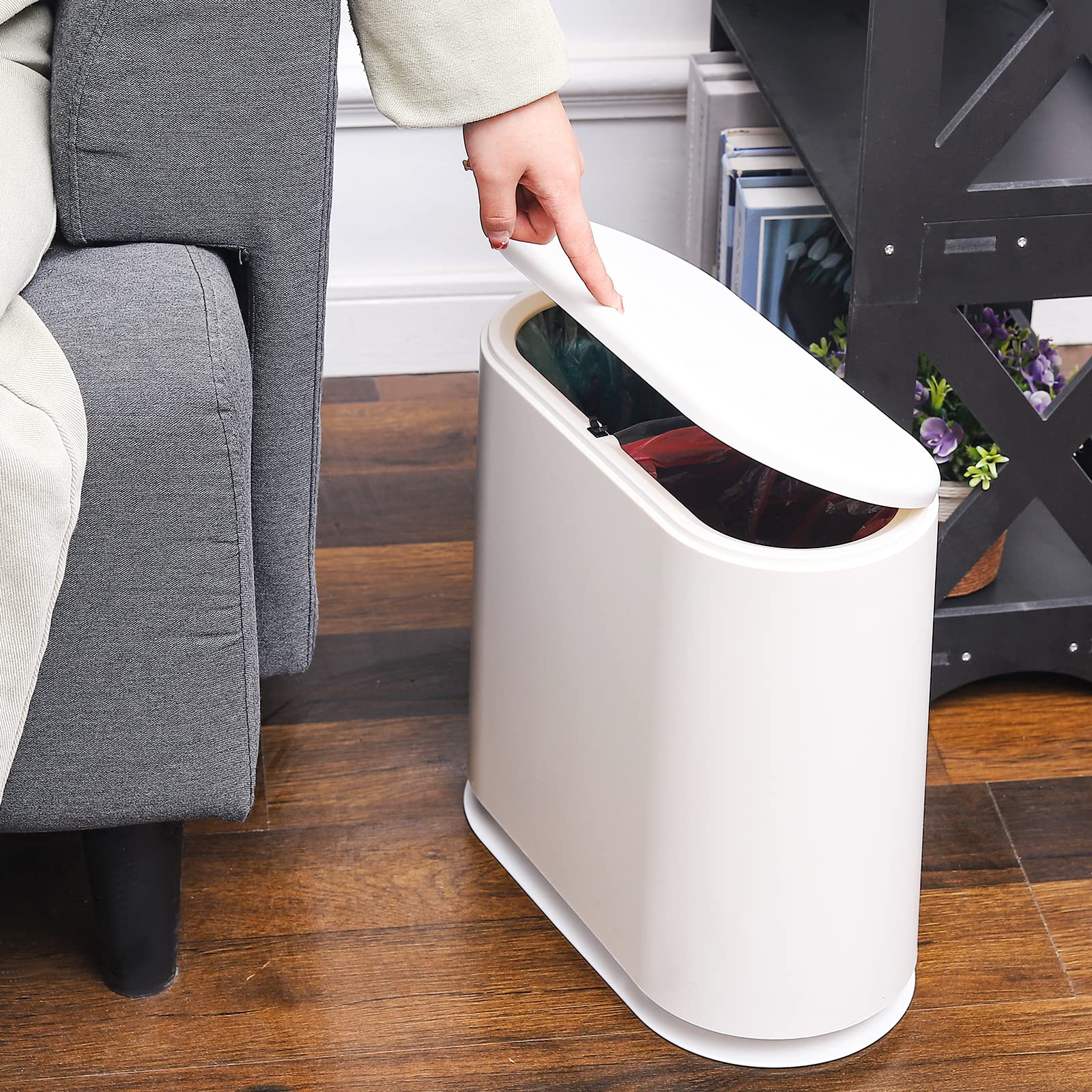 ABEETE Poubelle De Salle De Bain Avec Couvercle, Petite