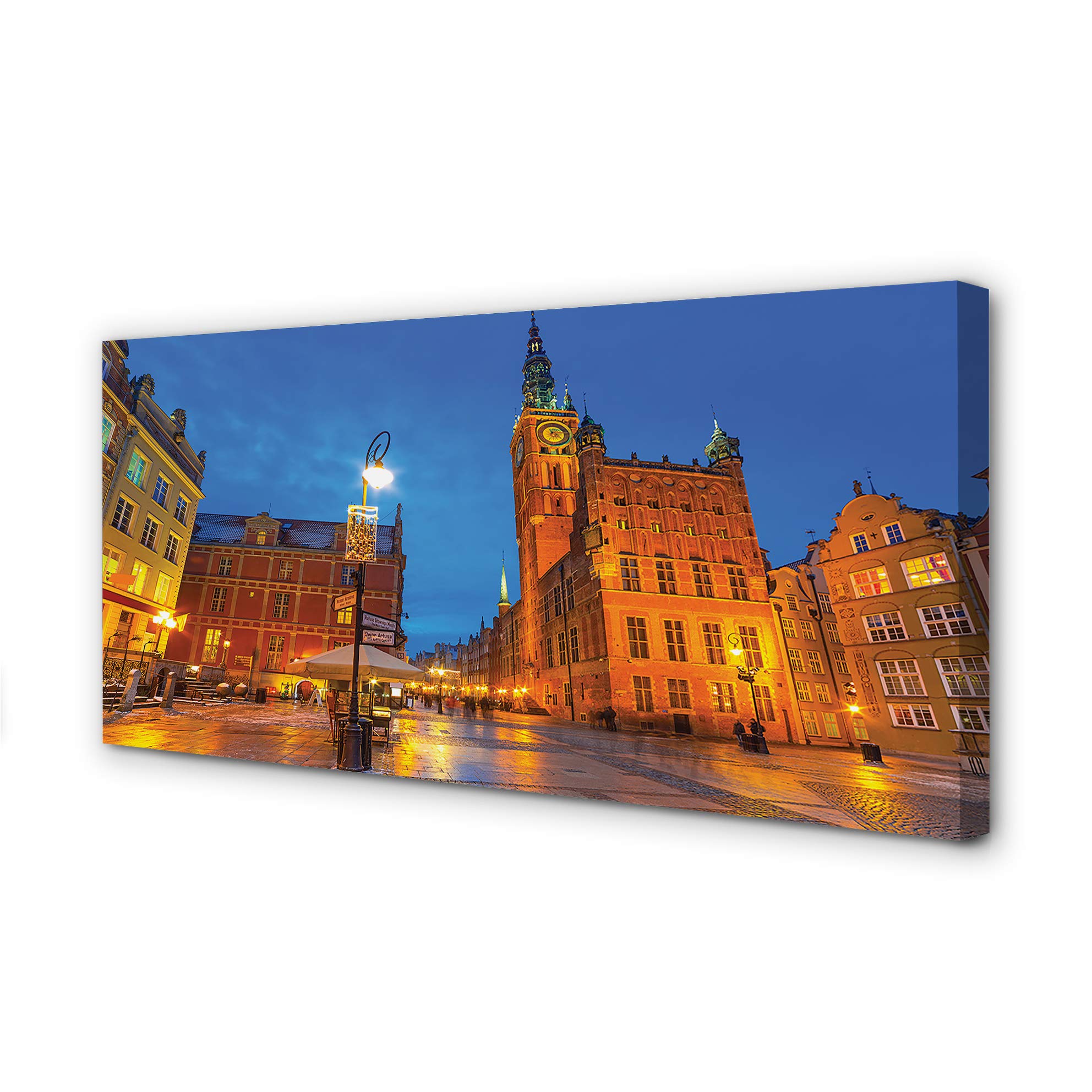 Tableau sur toile 140x70cm église de nuit Tulup pour habiller un grand mur vide