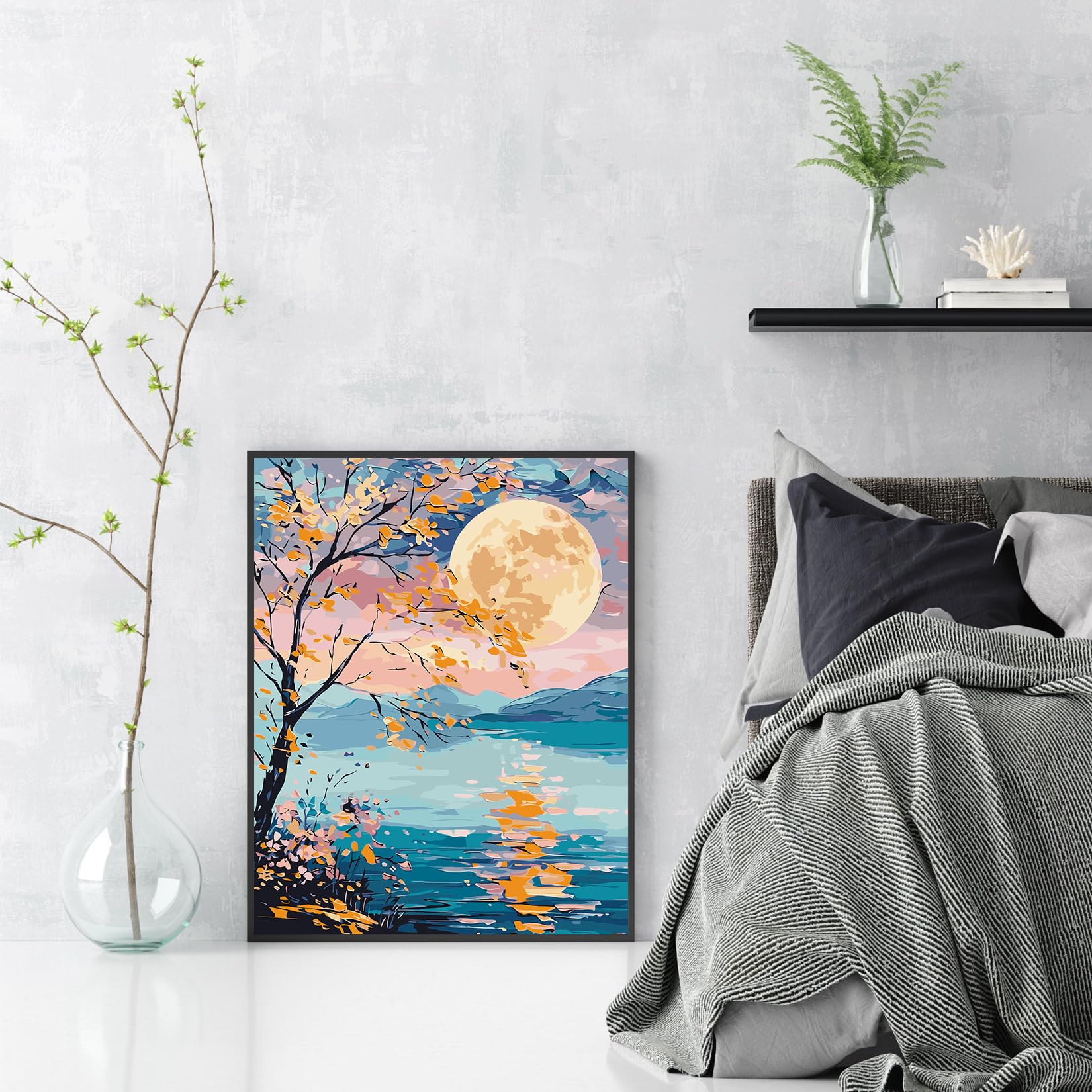 Kit De Pintura Por Números TARATH – Lienzo De 40x50 Cm Sin Marco, Paisaje De Puesta De Sol, Pintura Acrílica Para Relajarse Y Decorar El Hogar