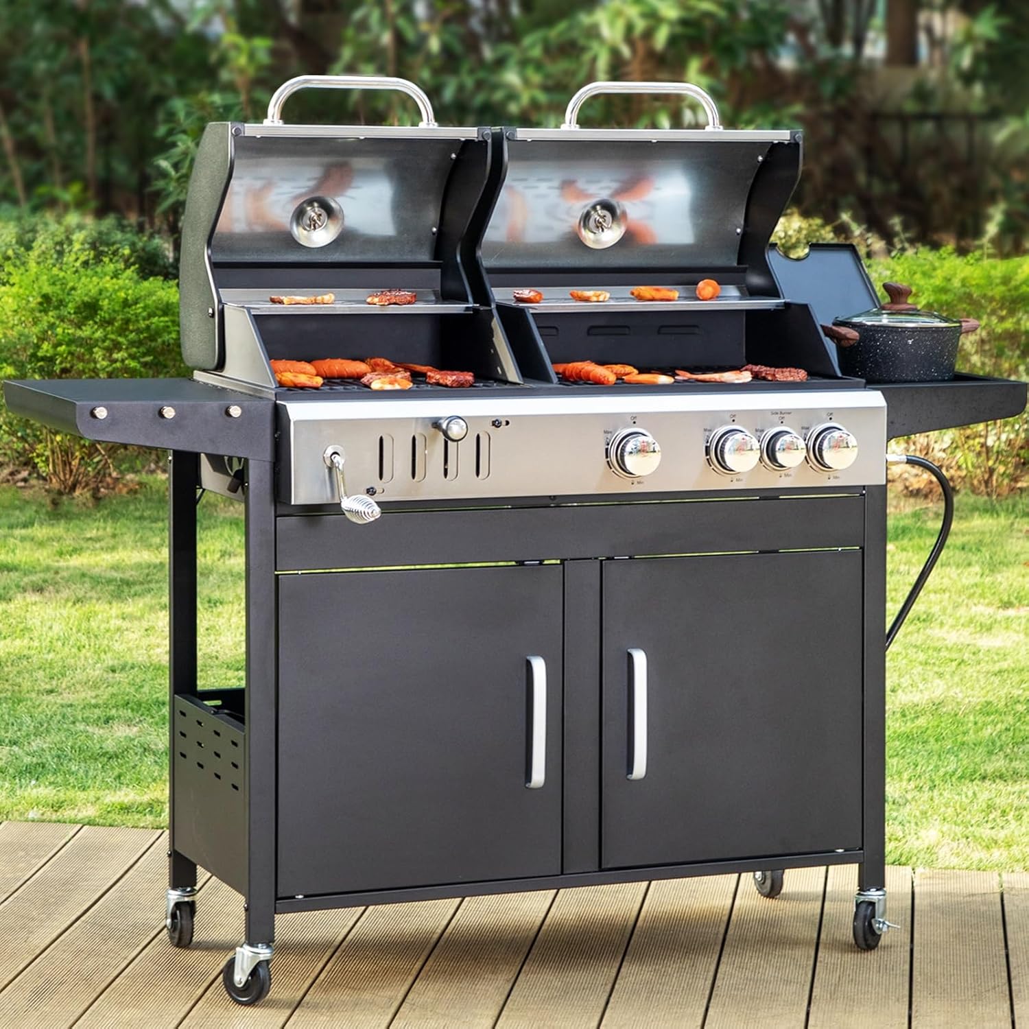 Sophia & William Dual Fuel Propane Gas and Charcoal Grill
