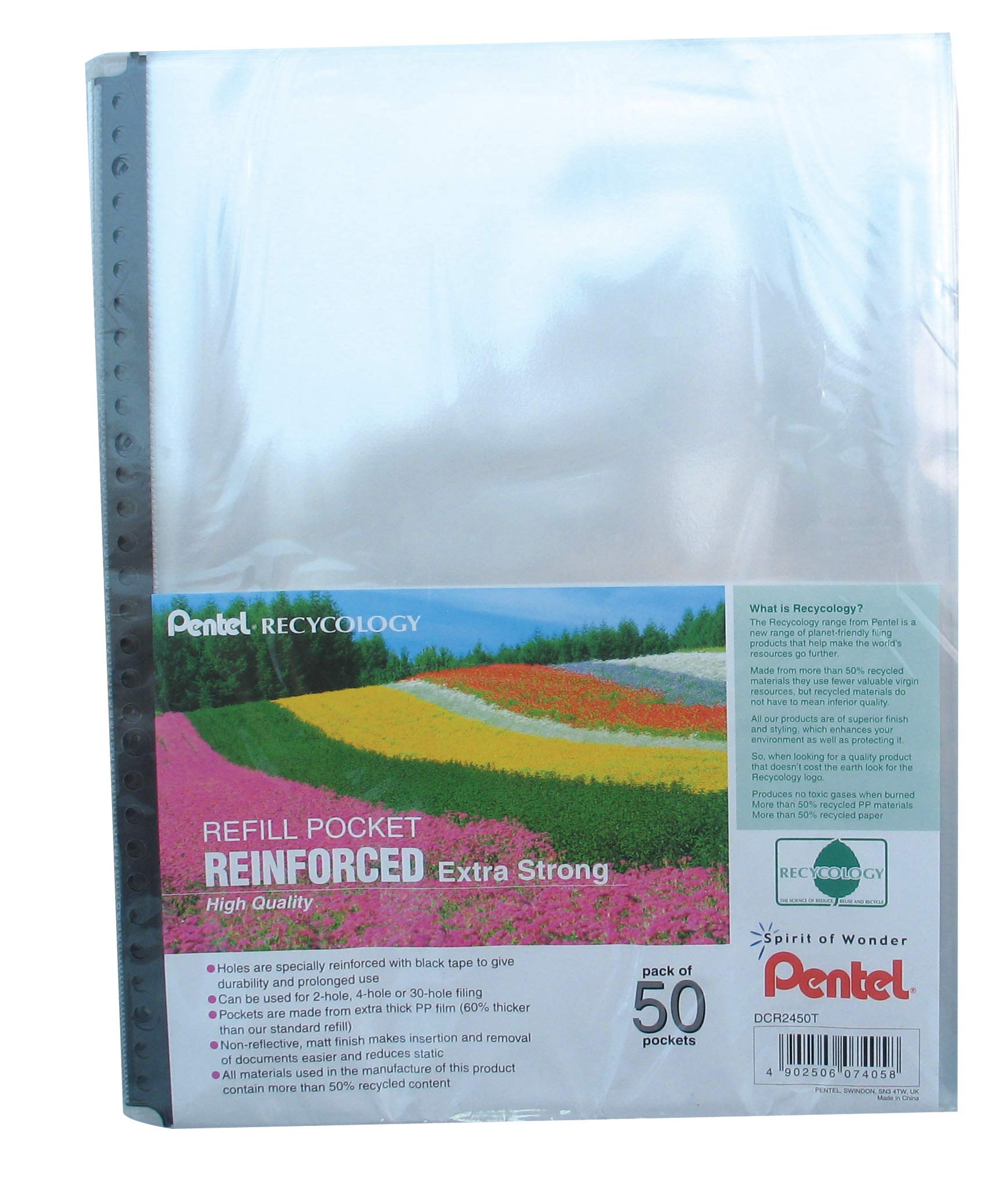 Pentel A4 Clear Refill Pocket Sheet (Pack of 50)