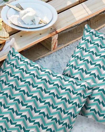 Miniatura 9 de Juego de 2 fundas de almohada impermeables para sofá, fundas de almohada decorativas de círculo geométrico, arte abstracto, de 18 x 18 pulgadas,