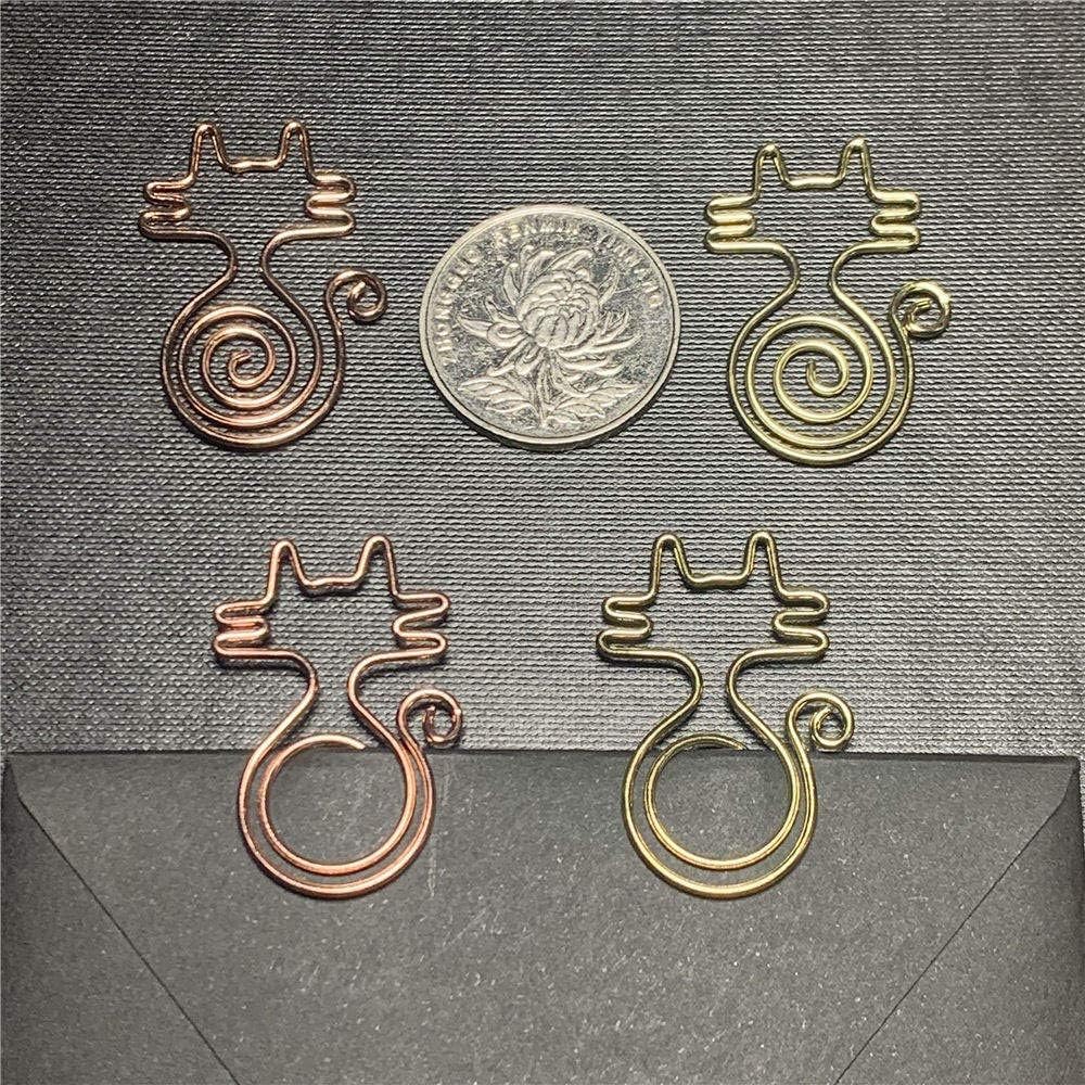 OWLFAVO 40pcs Cat Shape Paper Clips with Clear Box, Rose Gold and Yellow Gold, Funny Cute Paperclips Bookmarks Planner Clips for Fun Office Supplies School Gifts Wedding Decoration image 5